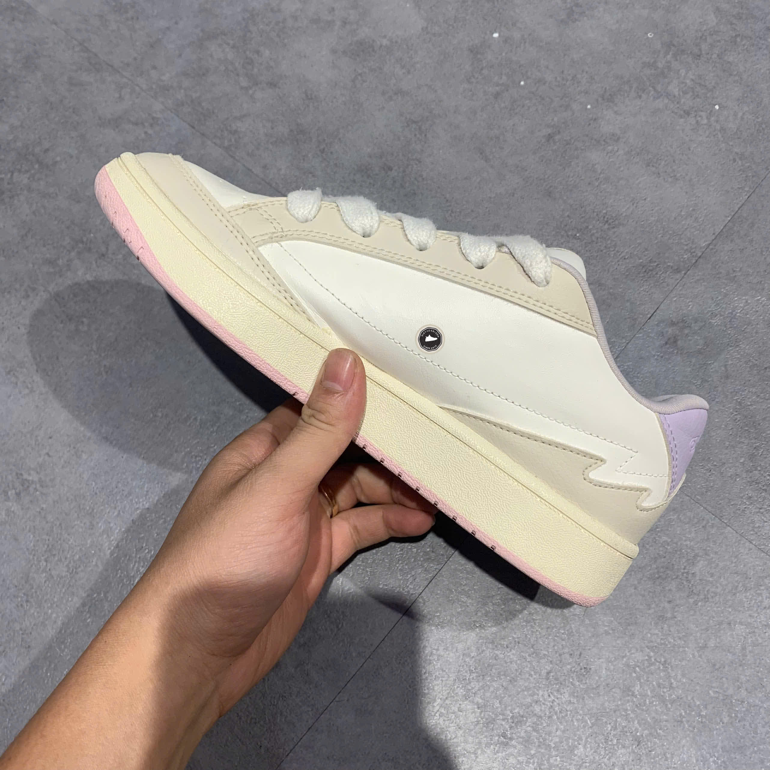 ADIDAS NEO WCARD SHOES 'BEIGE PURPLE' IG5490 SIZE 38 GIÀY 2HAND CHÍNH HÃNG PVN20869