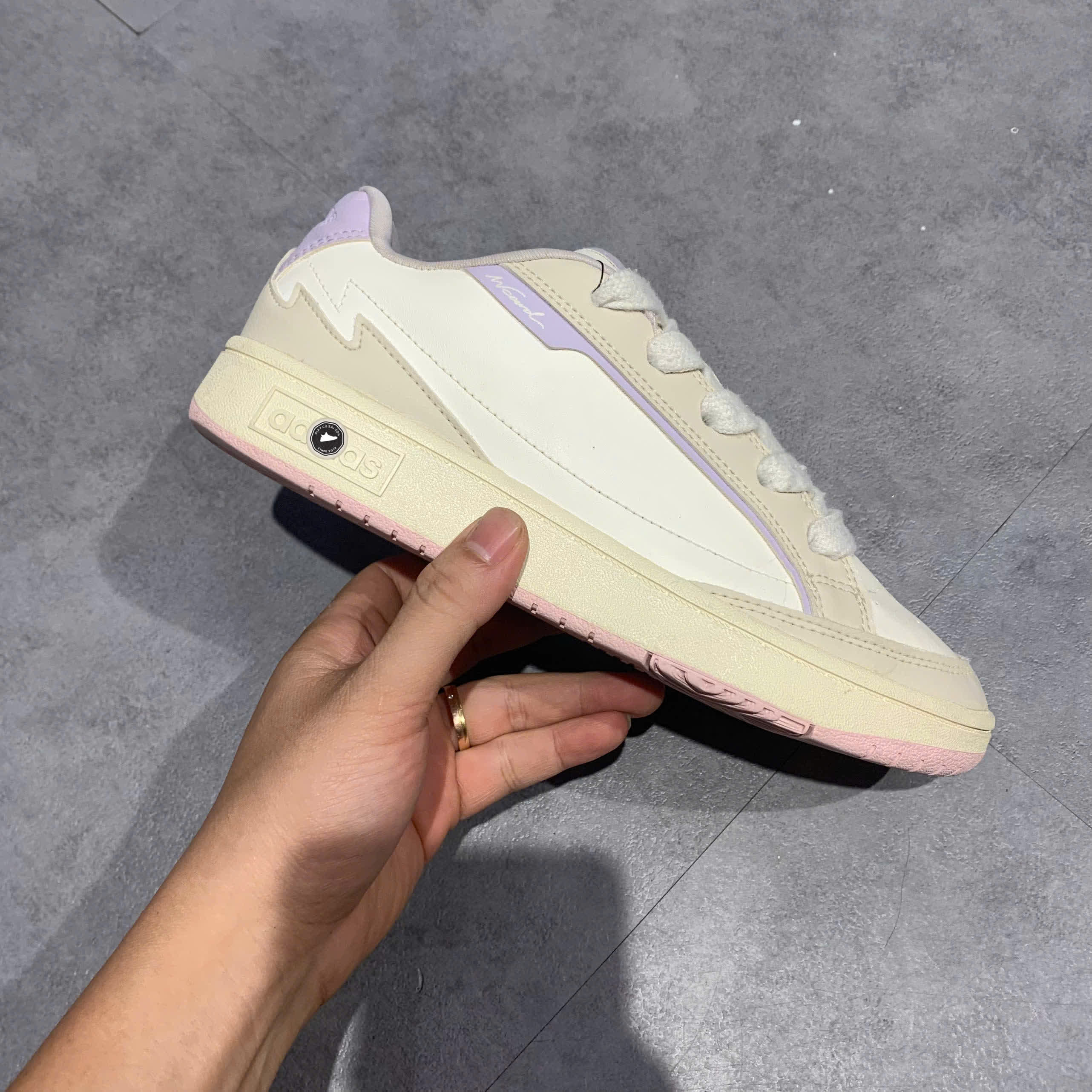 ADIDAS NEO WCARD SHOES 'BEIGE PURPLE' IG5490 SIZE 38 GIÀY 2HAND CHÍNH HÃNG PVN20869