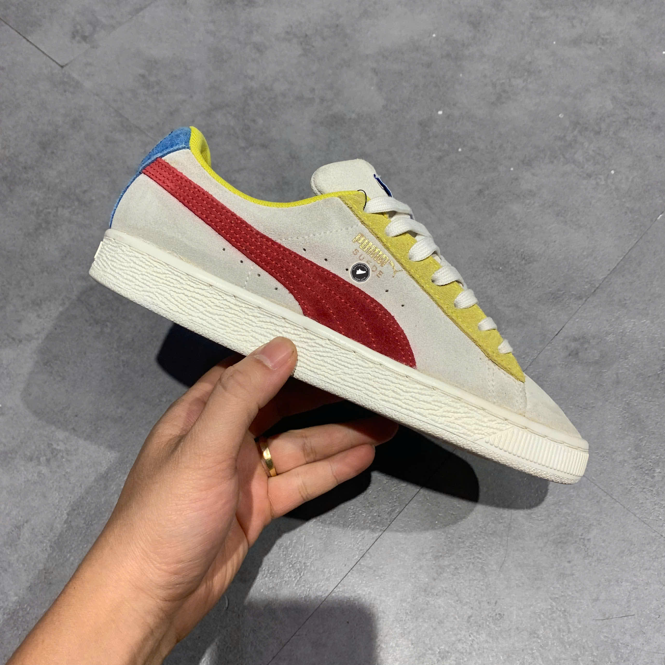 PUMA Suede Classic 'White Super Lemon Red' 365347 89 SIZE 37 GIÀY 2HAND CHÍNH HÃNG PVN20865