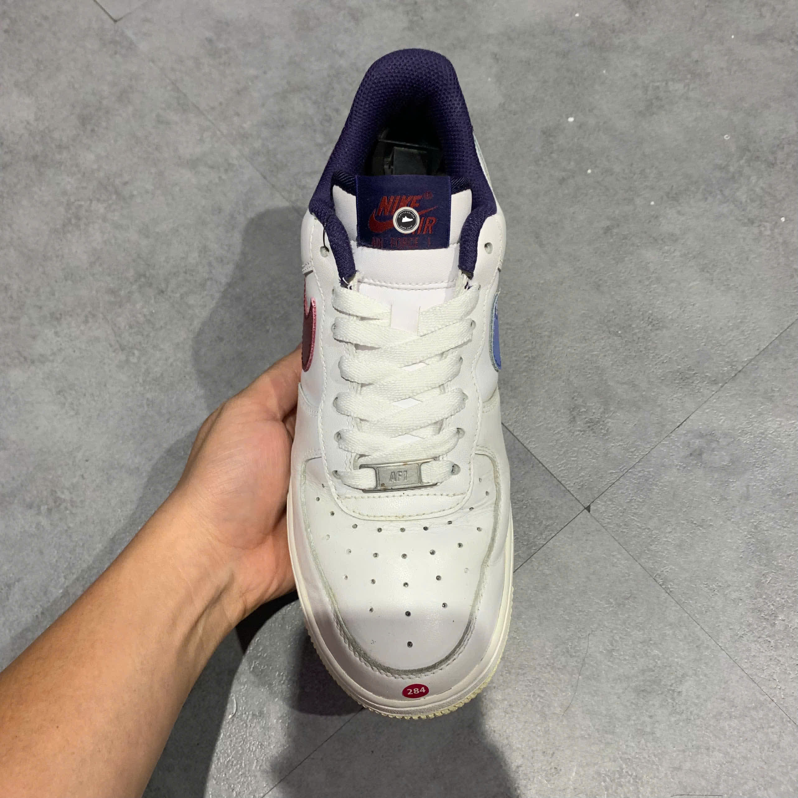 NIKE AIR FORCE 1 LOW '07 'FROM NIKE TO YOU' WHITE TEAM RED POLAR FV8105 161 SIZE 39 GIÀY 2HAND CHÍNH HÃNG PVN20706