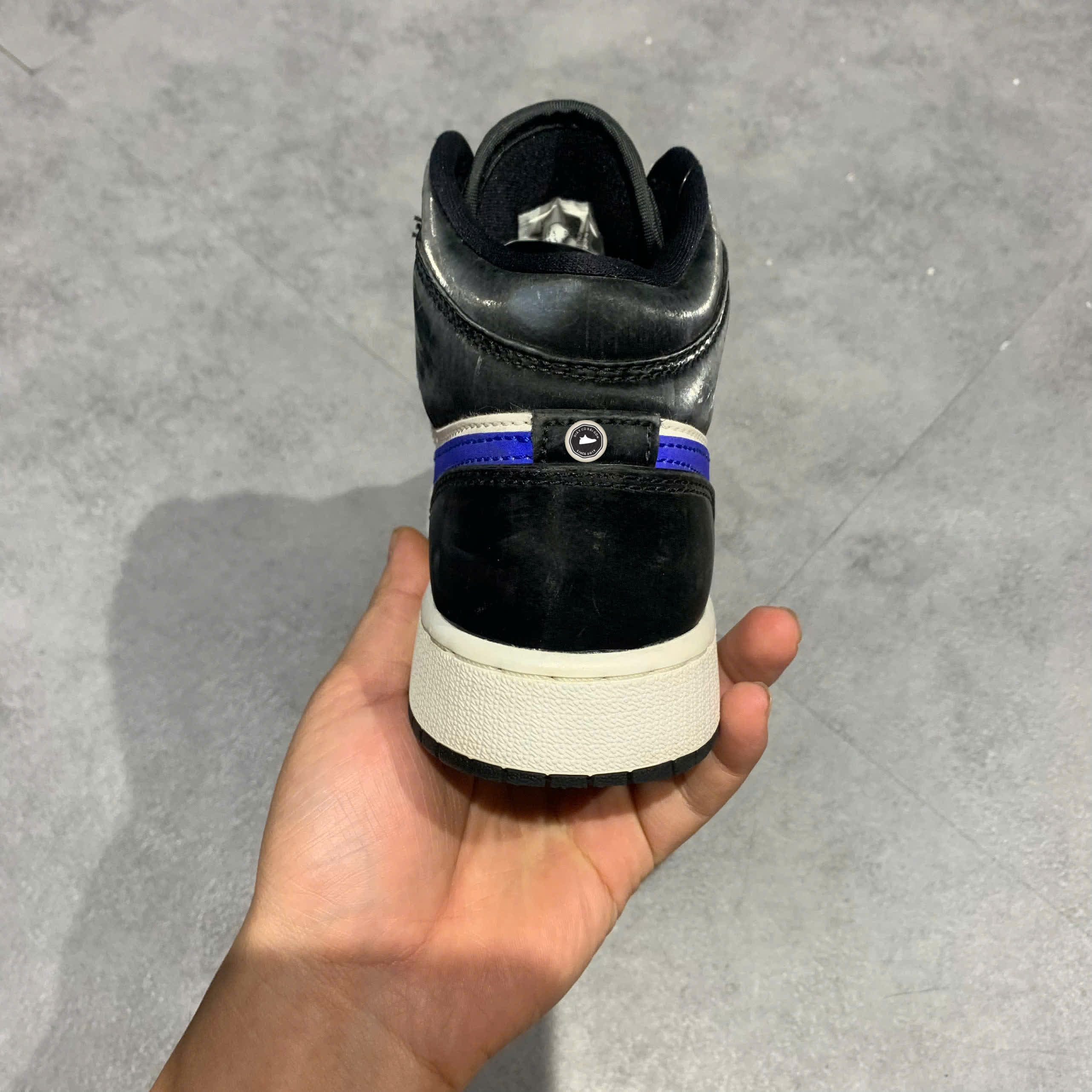 Air Jordan Mid Black Racer Blue White (GS) 554725 084 SIZE