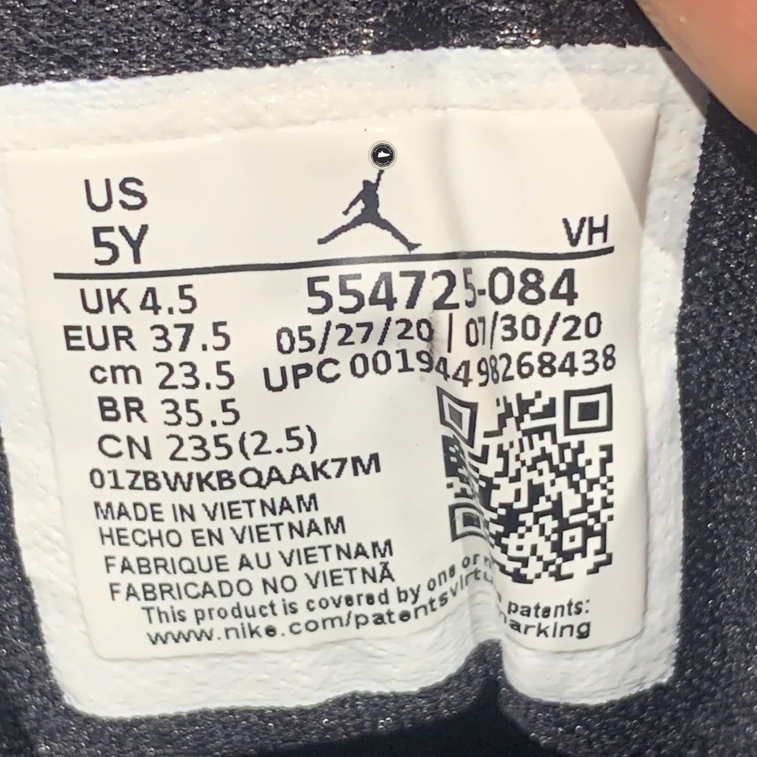 Air Jordan 1 Mid Black Racer Blue White (GS) 554725 084 SIZE 37.5 GIÀY 2HAND CHÍNH HÃNG PVN20716