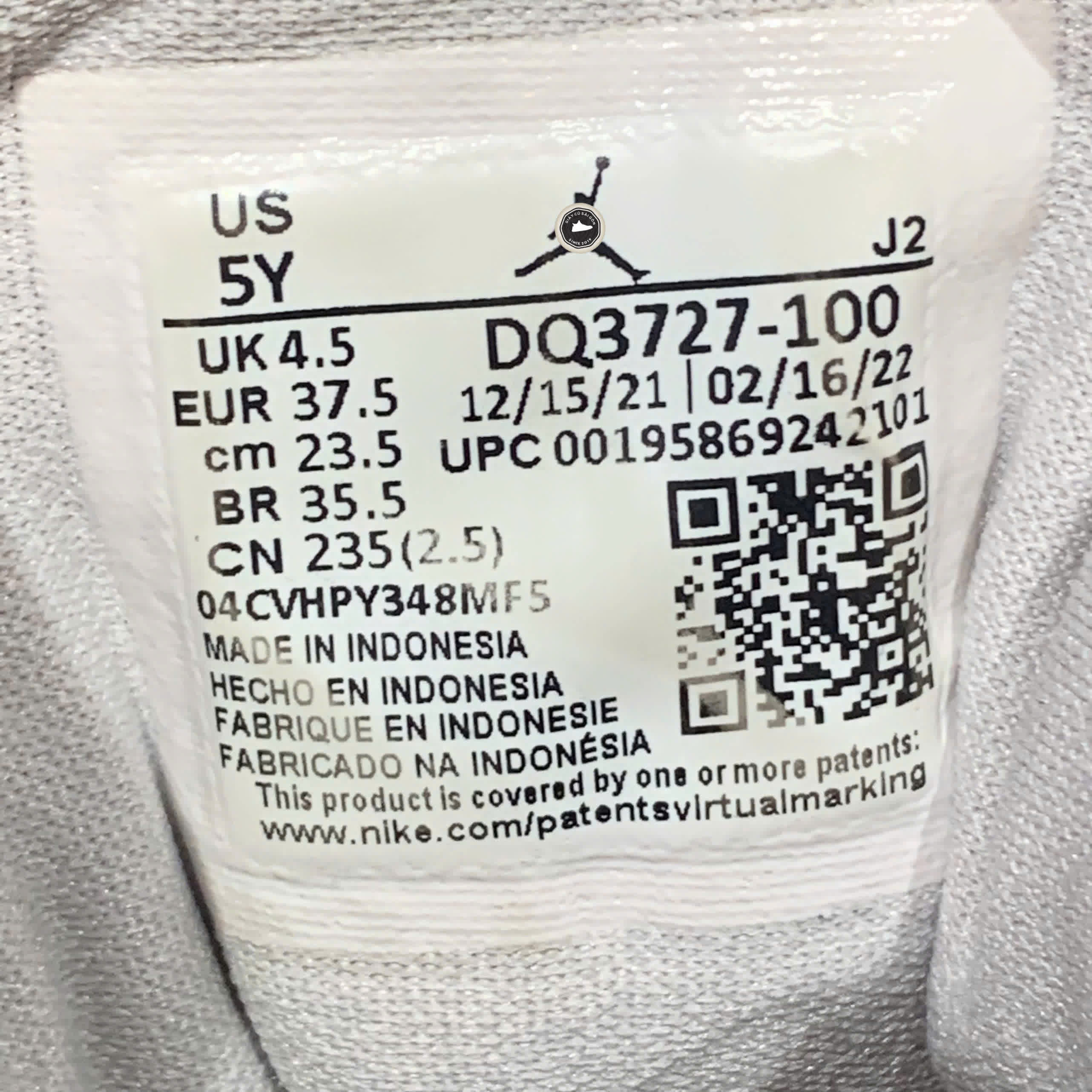 Giày Nike Air Jordan 1 Low SE Craft 'Inside Out' (GS) DQ3727 100 SIZE 37.5 GIÀY 2HAND CHÍNH HÃNG PVN20699