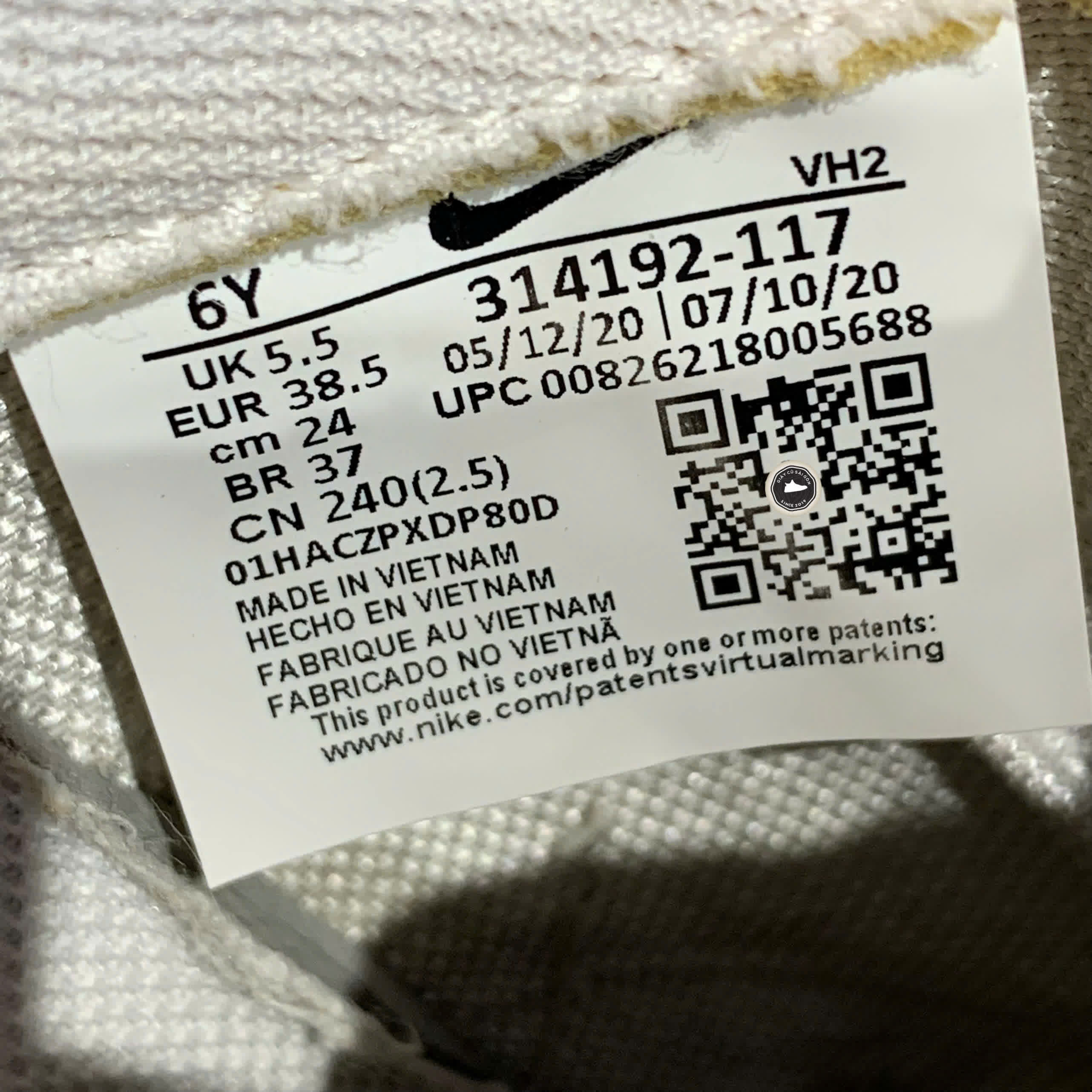 Nike Air Force 1 Low GS 'White' 314192 117 SIZE 38.5 GIÀY 2HAND CHÍNH HÃNG PVN20700