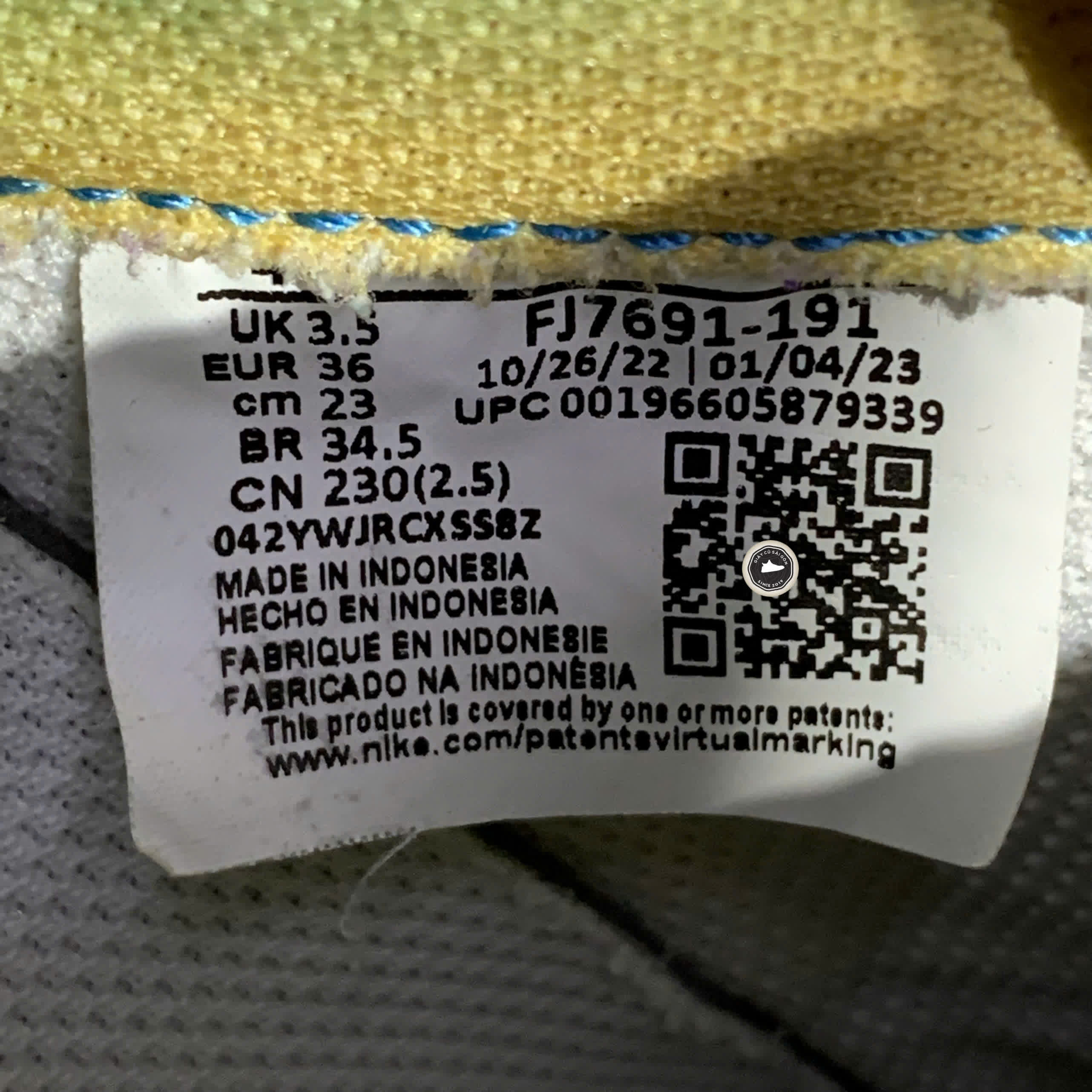 NIKE AIR FORCE 1 LOW 'UNLOCK YOUR SPACE' (GS) FJ7691 191 SIZE 36 GIÀY 2HAND CHÍNH HÃNG PVN20680