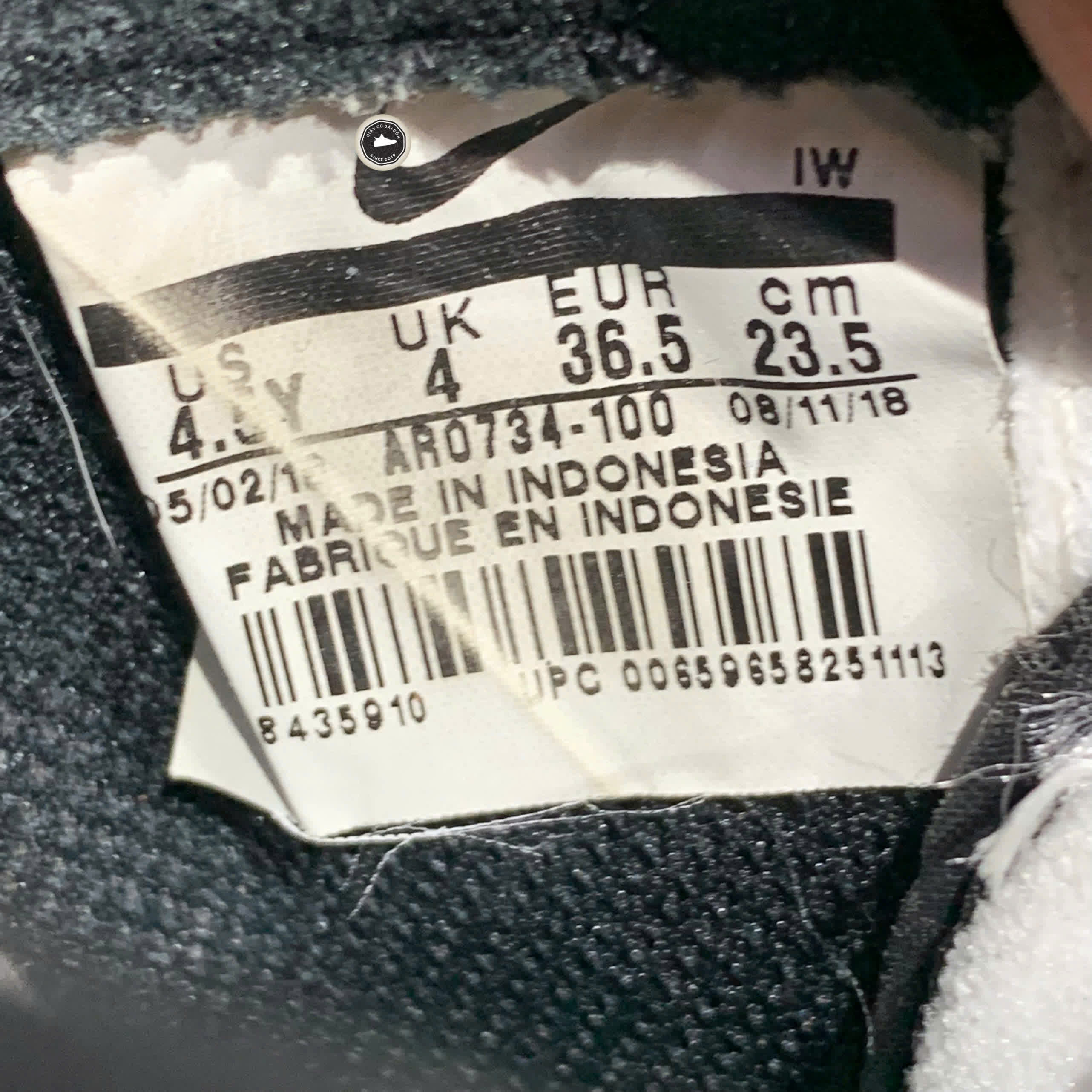 NIKE AIR FORCE 1 LOW NBA WHITE BLACK AR0734-100 SIZE 36.5 GIÀY 2HAND CHÍNH HÃNG PVN20674