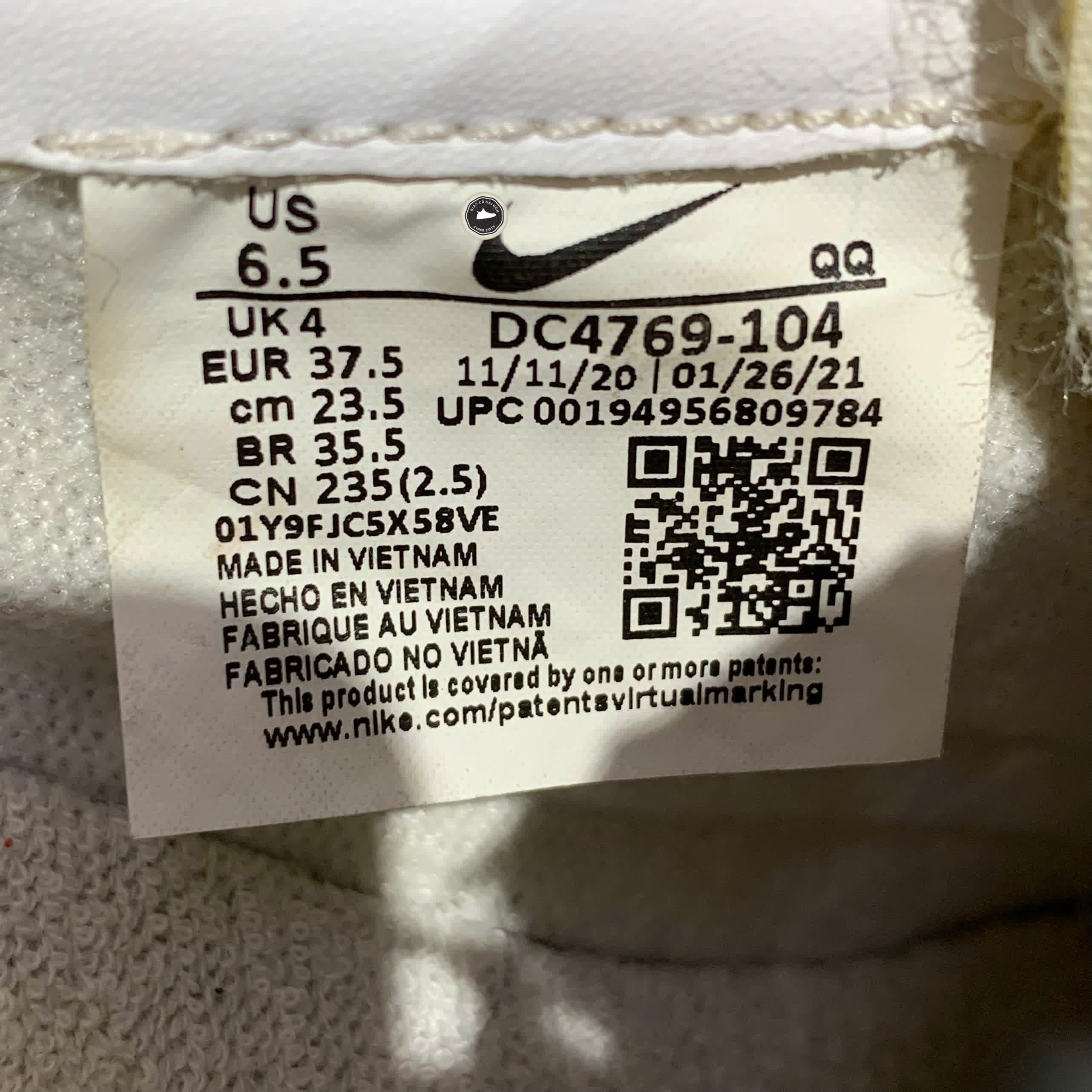 NIKE BLAZER LOW '77 'WHITE TEAM RED' DC4769 104 SIZE 37.5 GIÀY 2HAND CHÍNH HÃNG PVN20902