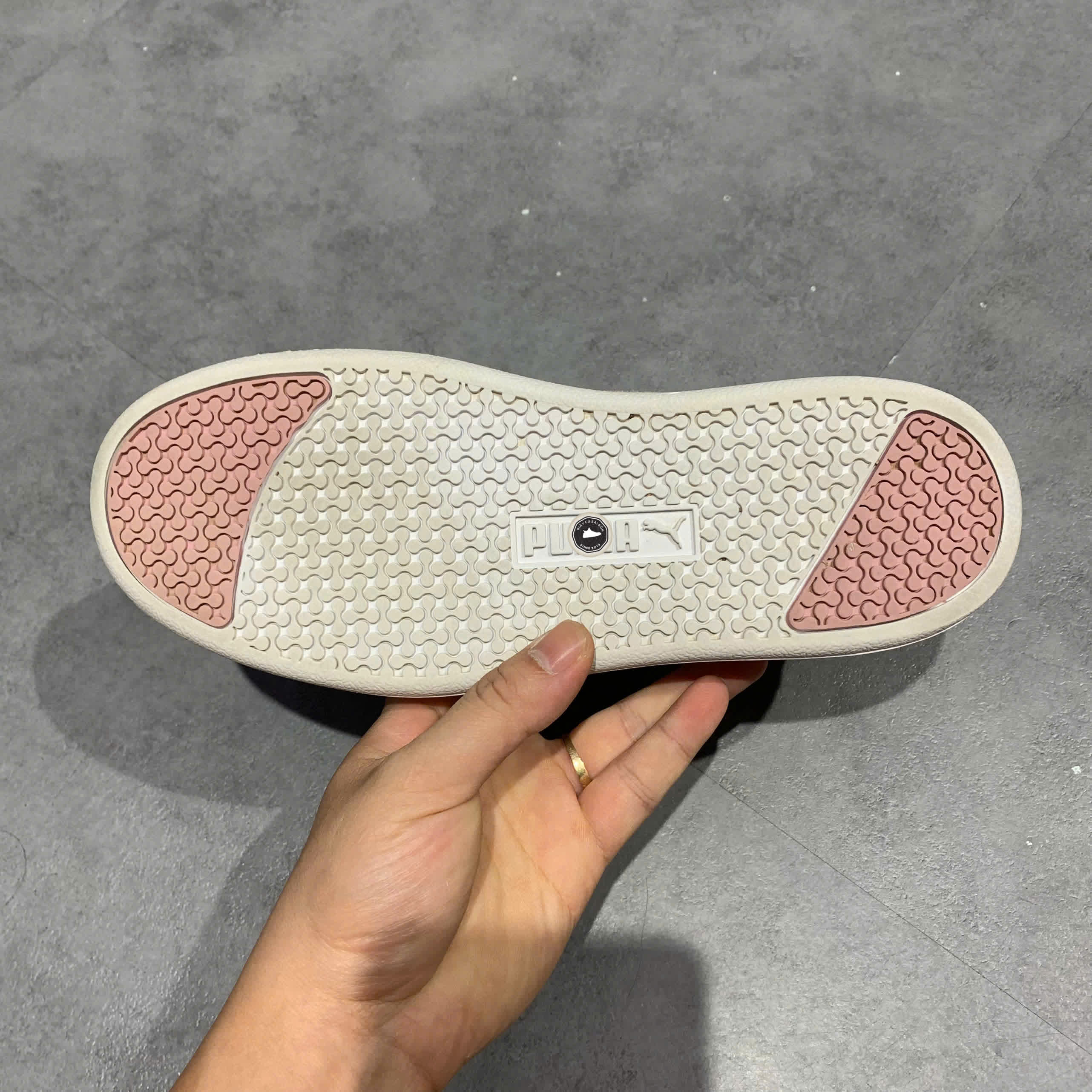 PUMA Wmns Smash Platform Low 'White Pale Pink' 366487-08 SIZE 37.5 GIÀY 2HAND CHÍNH HÃNG PVN20878