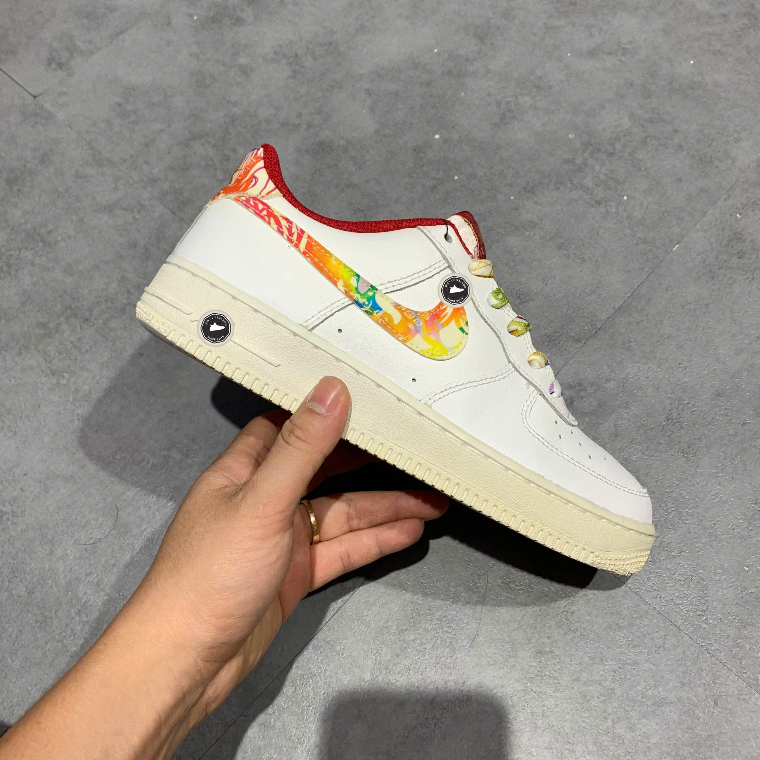 NIKE AIR FORCE 1 CHINESE NEW YEAR 2020 (GS) CU2980 191 SIZE 38 GIÀY 2HAND CHÍNH HÃNG PVN20686