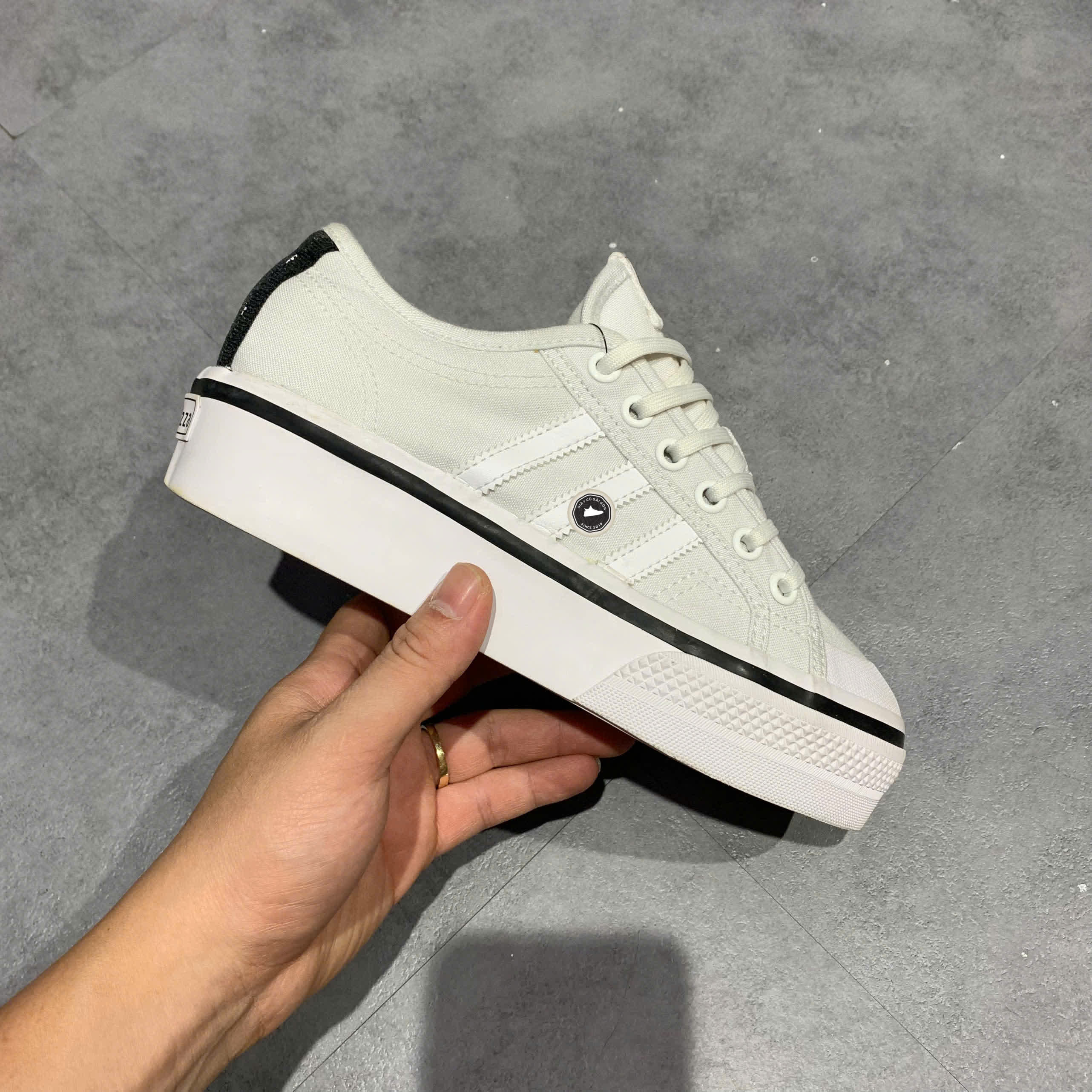 adidas Nizza Platform Lo Parley White Black GW3870 SIZE 37 1/3 GIÀY 2HAND CHÍNH HÃNG PVN20945