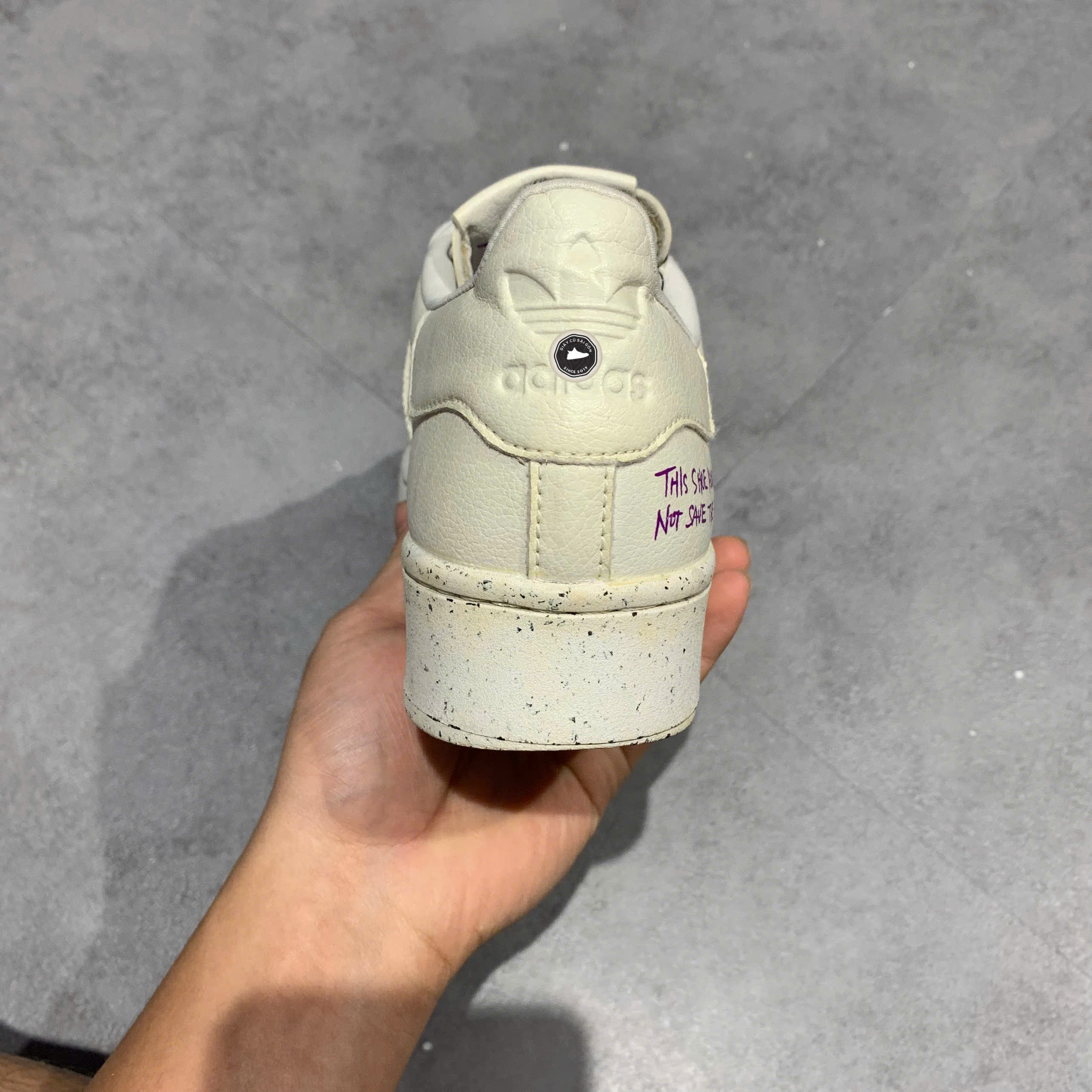 ADIDAS SUPERSTAR BOLD 'CLEAN CLASSICS COLLECTION - WHITE SHOCK PURPLE' FY0129 SIZE 38 GIÀY 2HAND CHÍNH HÃNG PVN20948