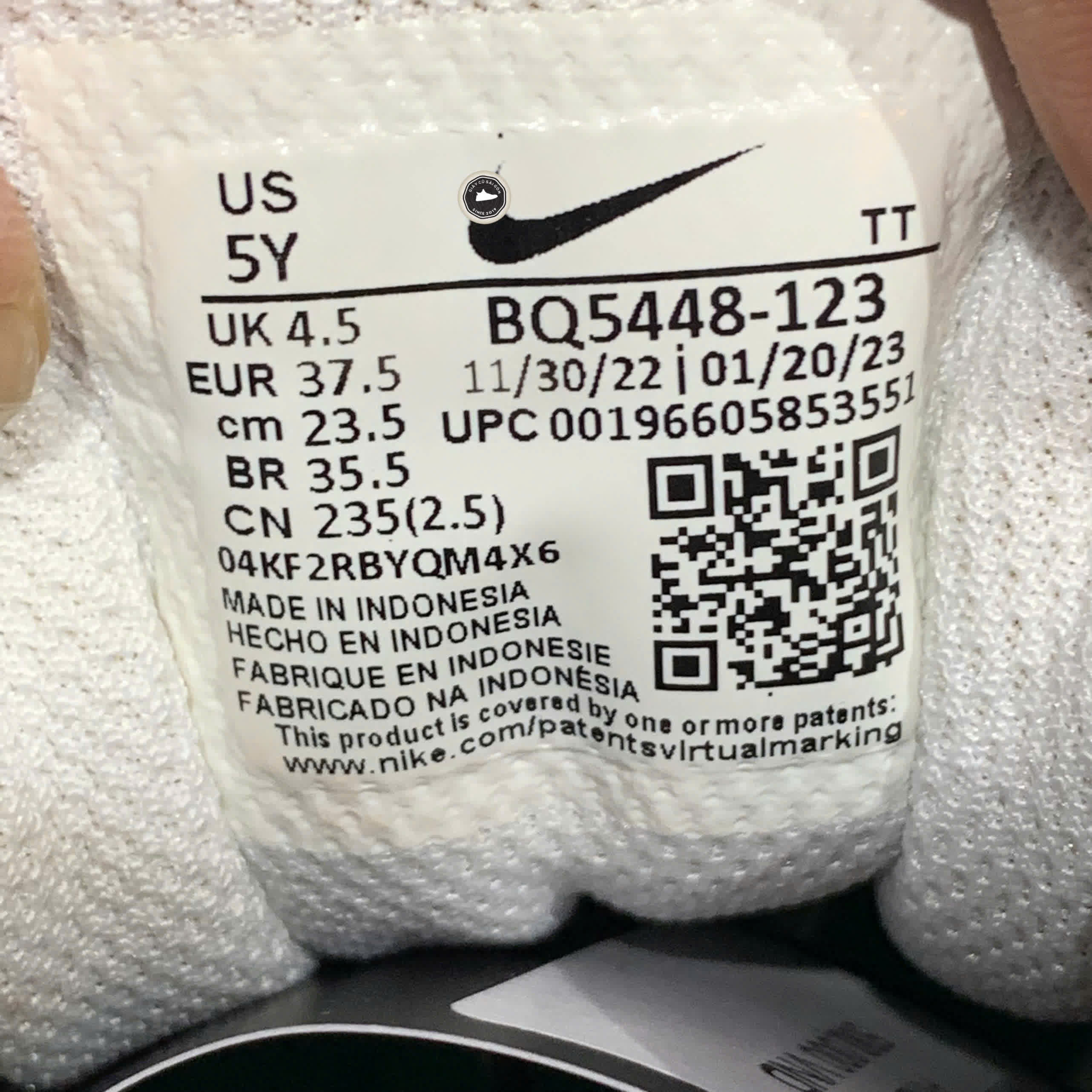 Nike Court Borough Low 2 GS 'White Photo Blue' BQ5448 123 SIZE 37.5 GIÀY 2HAND CHÍNH HÃNG PVN20943