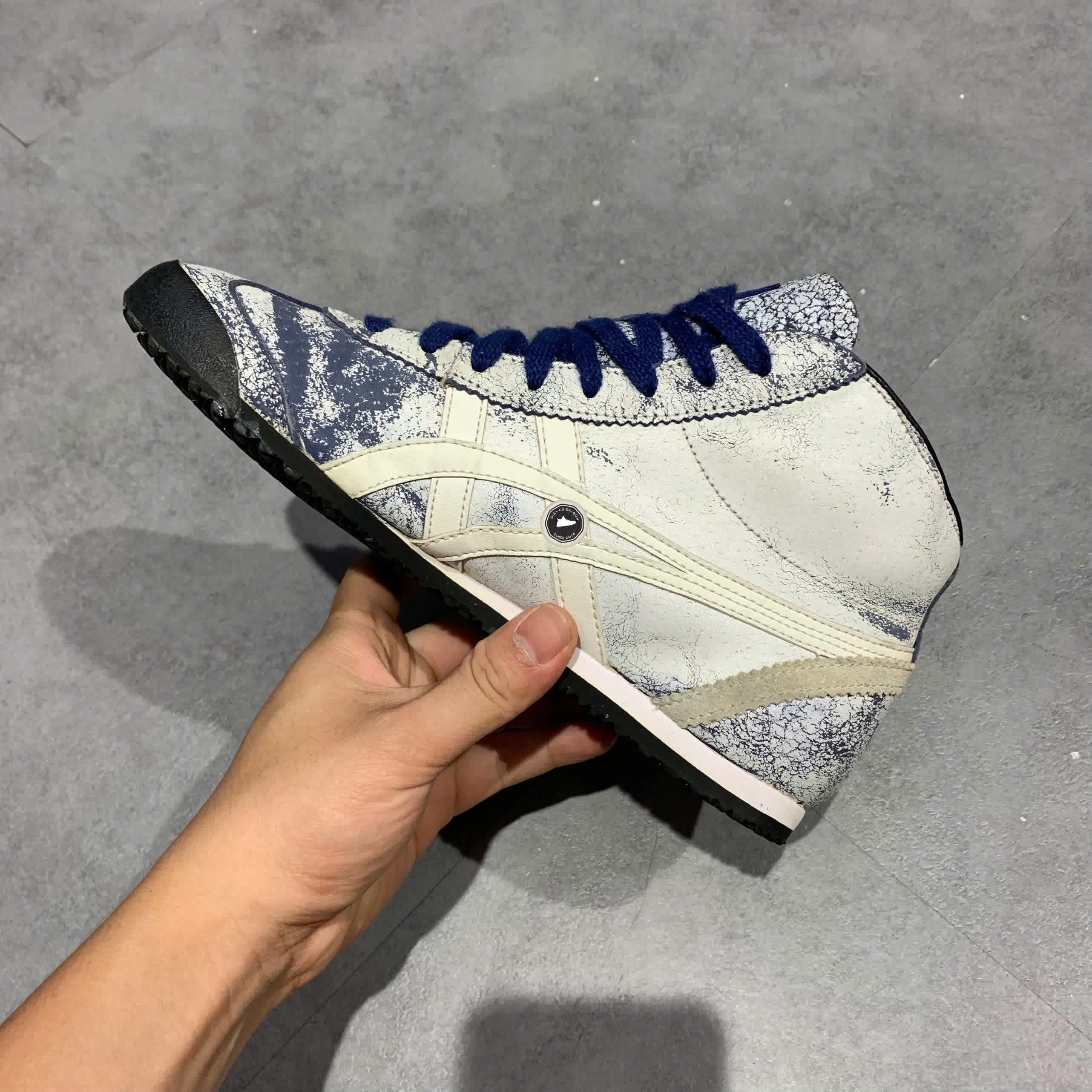 ONITSUKA TIGER MEXICO MID RUNNER 'BLUE' TH6P3L SIZE 37 GIÀY 2HAND CHÍNH HÃNG PVN20969