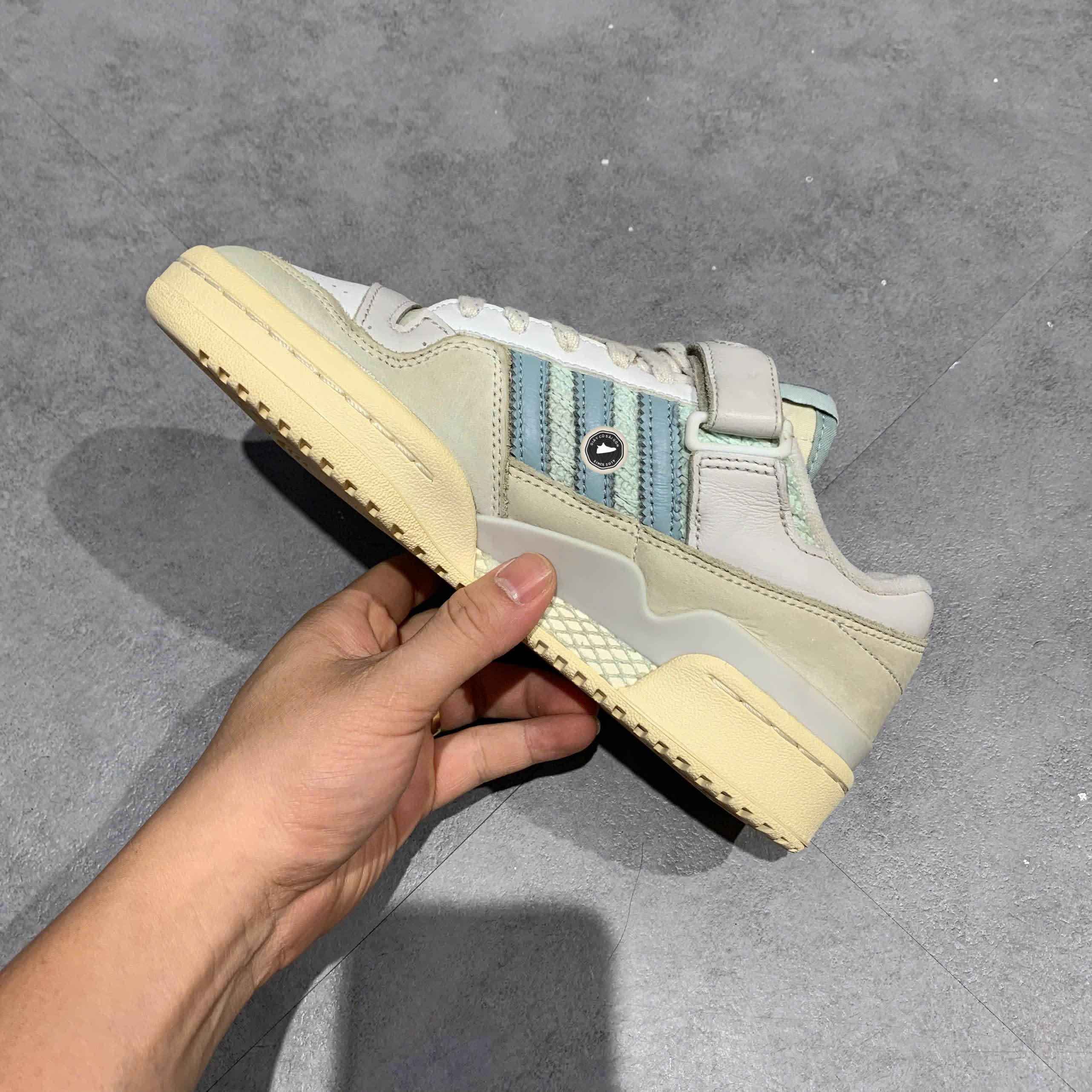 ADIDAS FORUM 84 LOW KNITTED SWEATER MAGIC GREY MINT IE1826 SIZE 37 1/3 GIÀY 2HAND CHÍNH HÃNG PVN20924