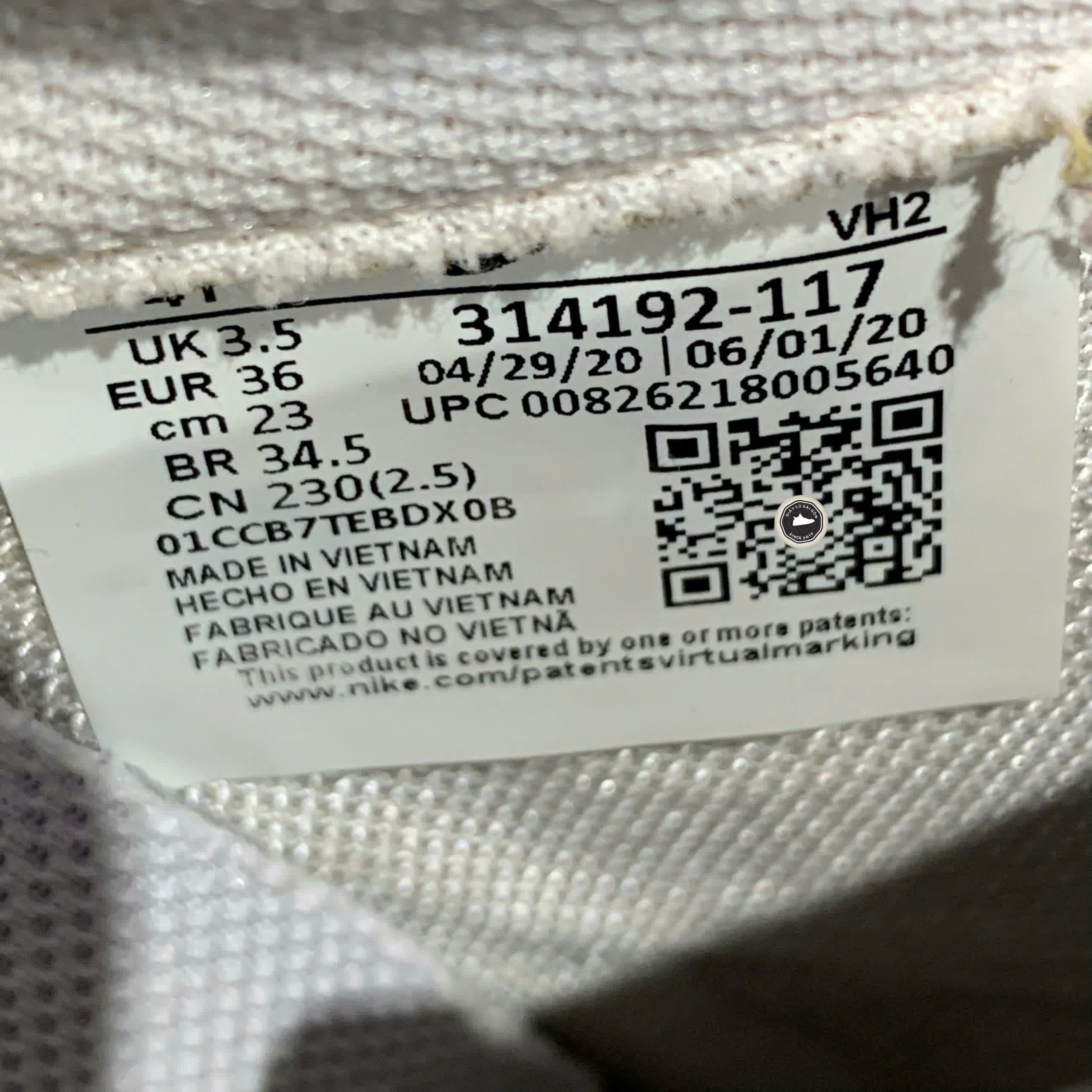 Nike Air Force 1 Low GS 'Triple White' 314192 117 SIZE 36 GIÀY 2HAND CHÍNH HÃNG PVN20796