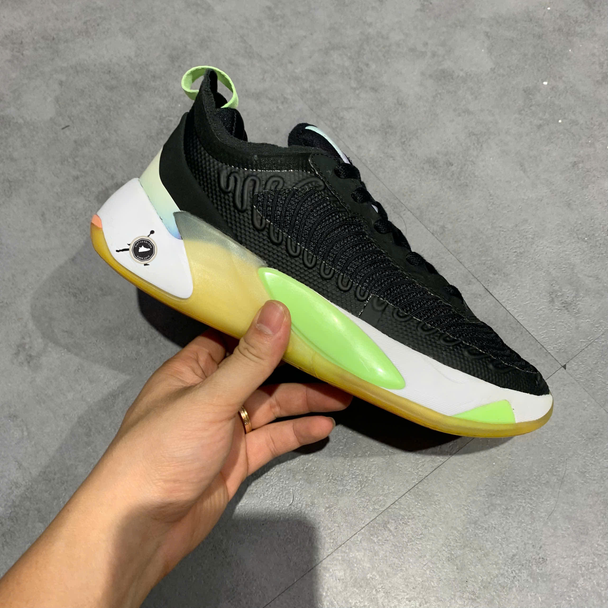 Nike Air Jordan Luka 1 GS 'Black Lime Glow' DQ6513 003 SIZE 38.5 GIÀY 2HAND CHÍNH HÃNG PVN20867