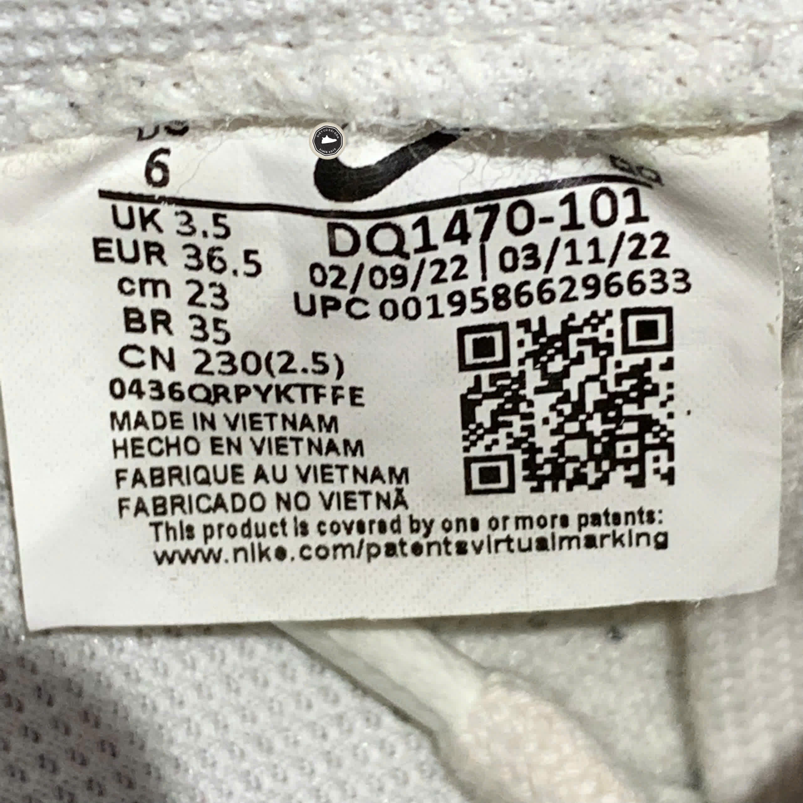 NIKE BLAZER LOW '77 JUMBO DQ1470 101 SIZE 36.5 GIÀY 2HAND CHÍNH HÃNG PVN20874