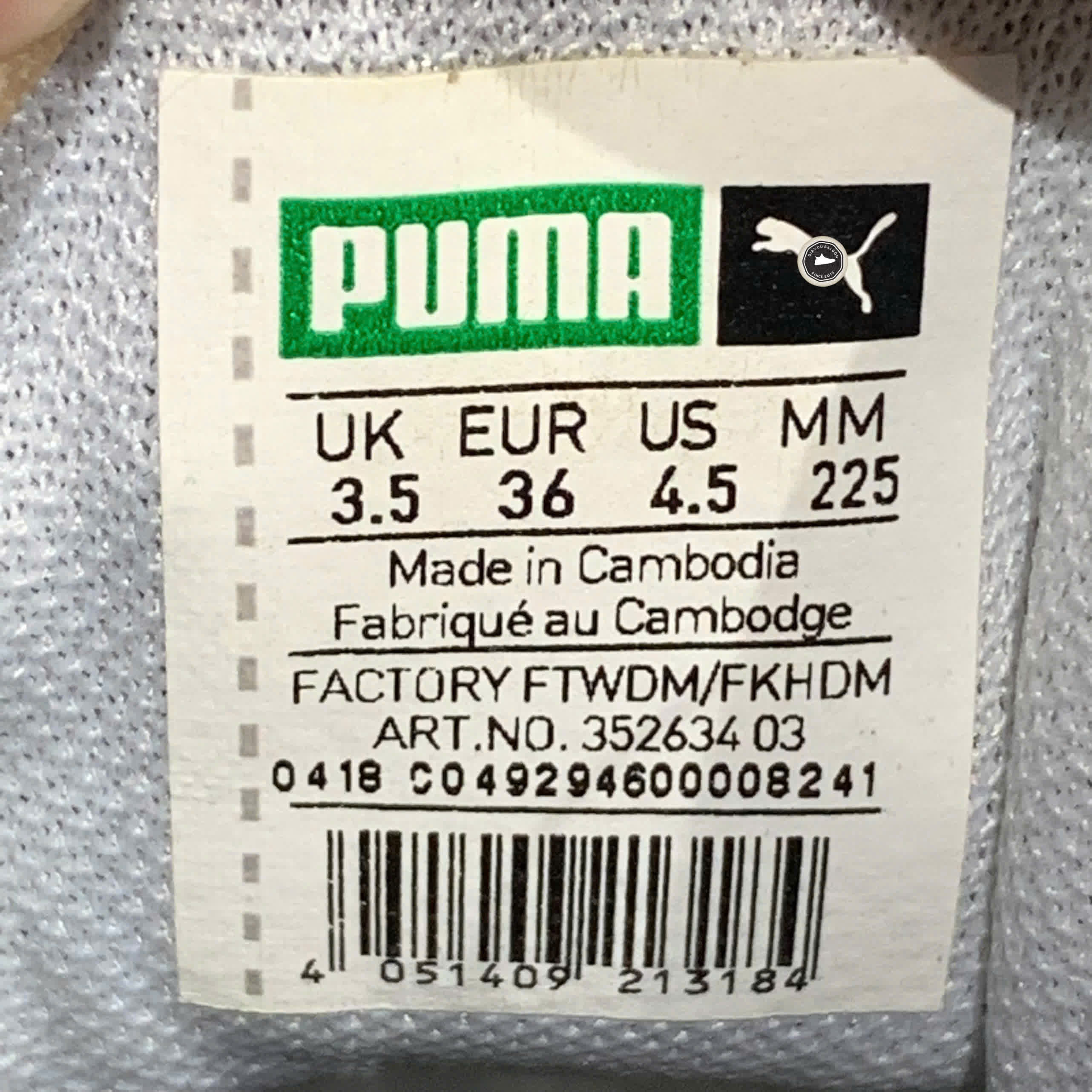 PUMA SUEDE CLASSIC+ 352634 03 SIZE 36 GIÀY 2HAND CHÍNH HÃNG PVN20876