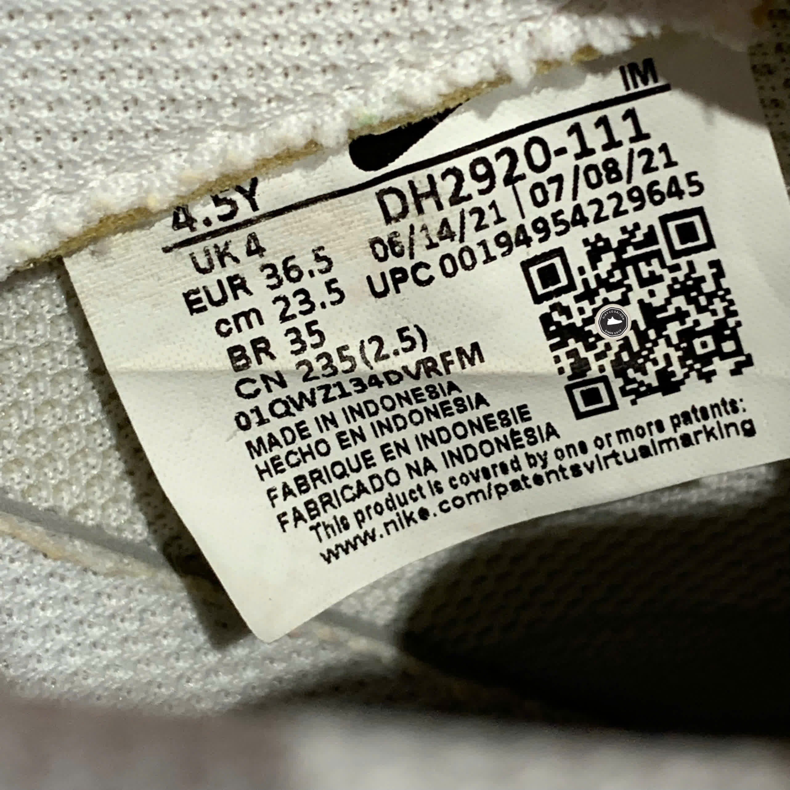 Nike Air Force 1 LE GS 'Triple White' DH2920 111 SIZE 36.5 GIÀY 2HAND CHÍNH HÃNG PVN20697