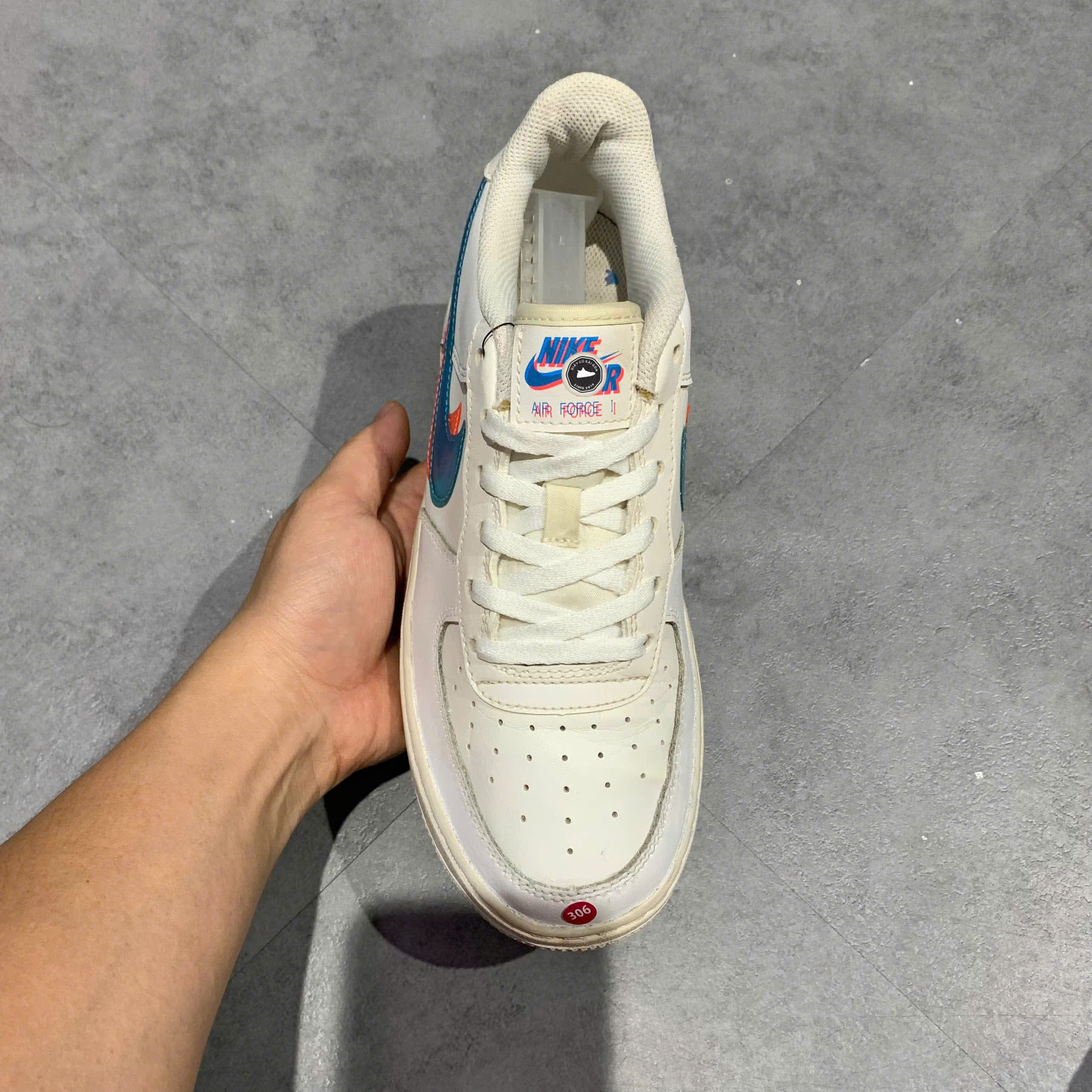 NIKE AIR FORCE 1 LV8 KSA GS '3D GLASSES' BV2551 100 SIZE 38.5 GIÀY 2HAND CHÍNH HÃNG PVN20698