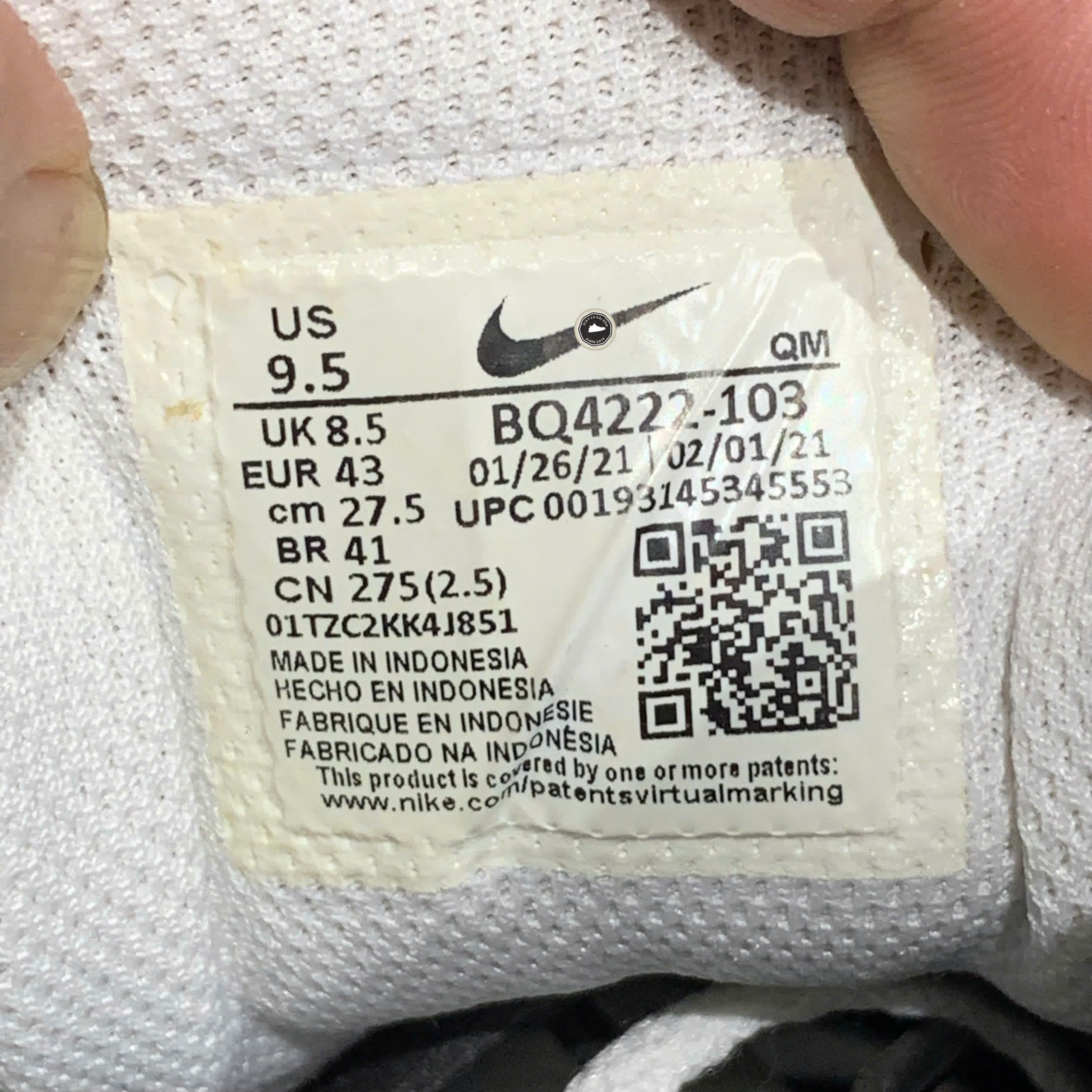 GIÀY NIKE COURT ROYALE AC 'WHITE BLACK' BQ4222 103 SIZE 43 GIÀY 2HAND CHÍNH HÃNG PVN20596