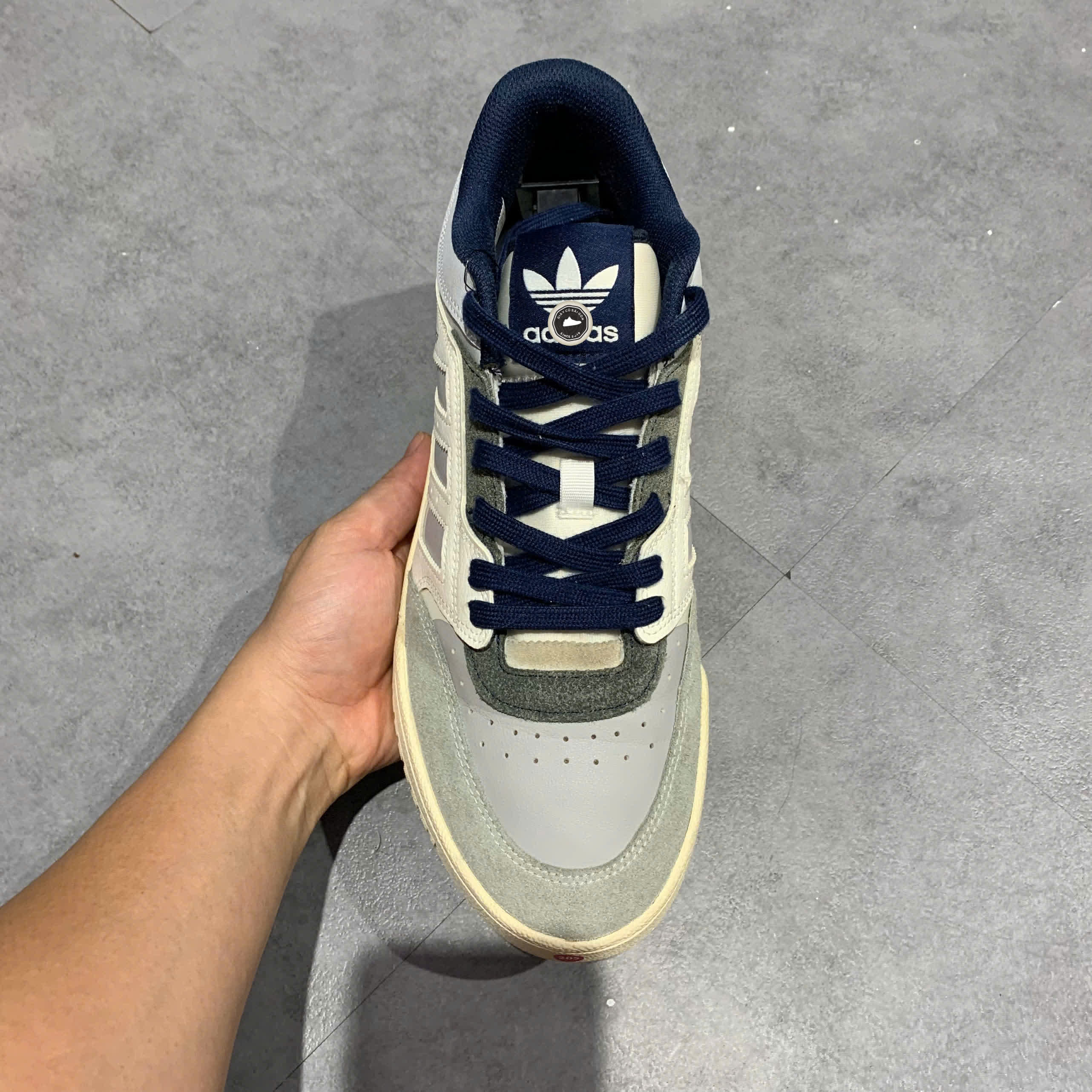 ADIDAS DROP STEP LOW 'OFF WHITE HALO BLUE' HQ7119 SIZE 43 1/3 GIÀY 2HAND CHÍNH HÃNG PVN20448