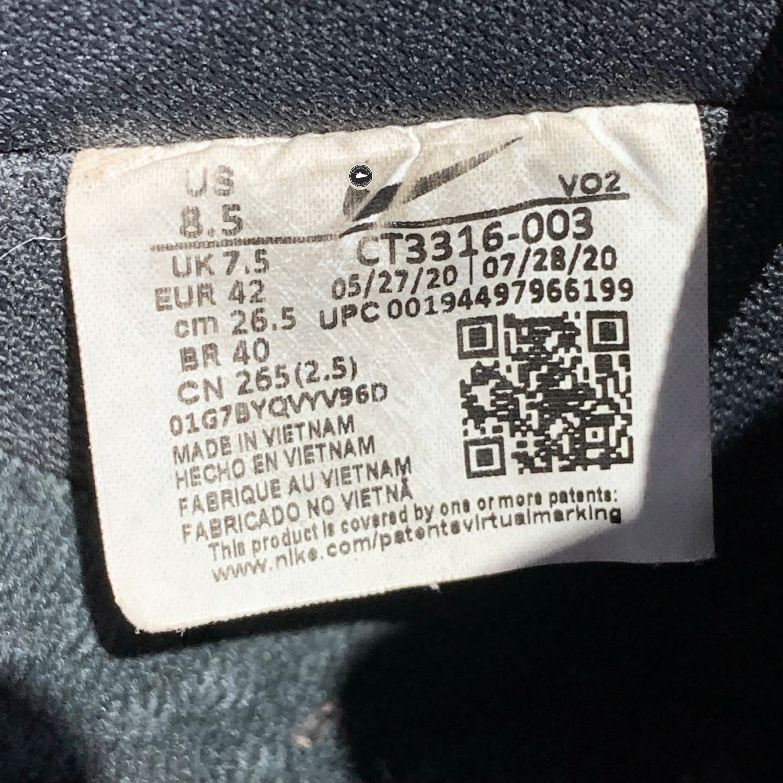 Nike 3M x Air Force 1 React LX 'Anthracite Volt' CT3316 003 SIZE 42 GIÀY 2HAND CHÍNH HÃNG PVN20413