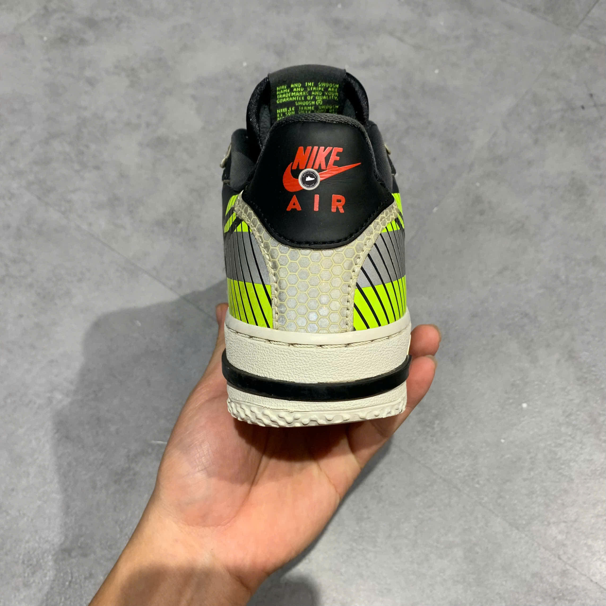 Nike 3M x Air Force 1 React LX 'Anthracite Volt' CT3316 003 SIZE 42 GIÀY 2HAND CHÍNH HÃNG PVN20413