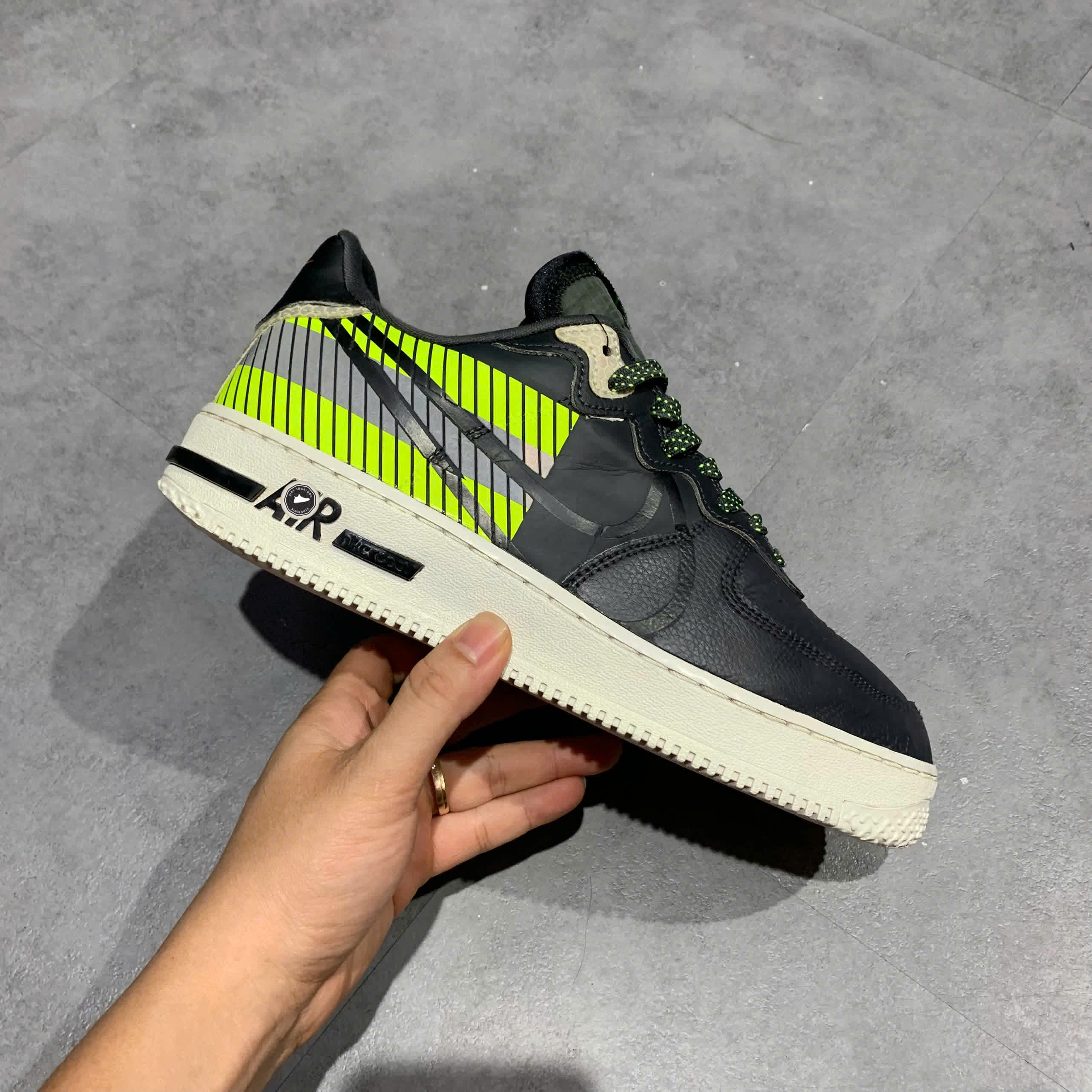Nike 3M x Air Force 1 React LX 'Anthracite Volt' CT3316 003 SIZE 42 GIÀY 2HAND CHÍNH HÃNG PVN20413