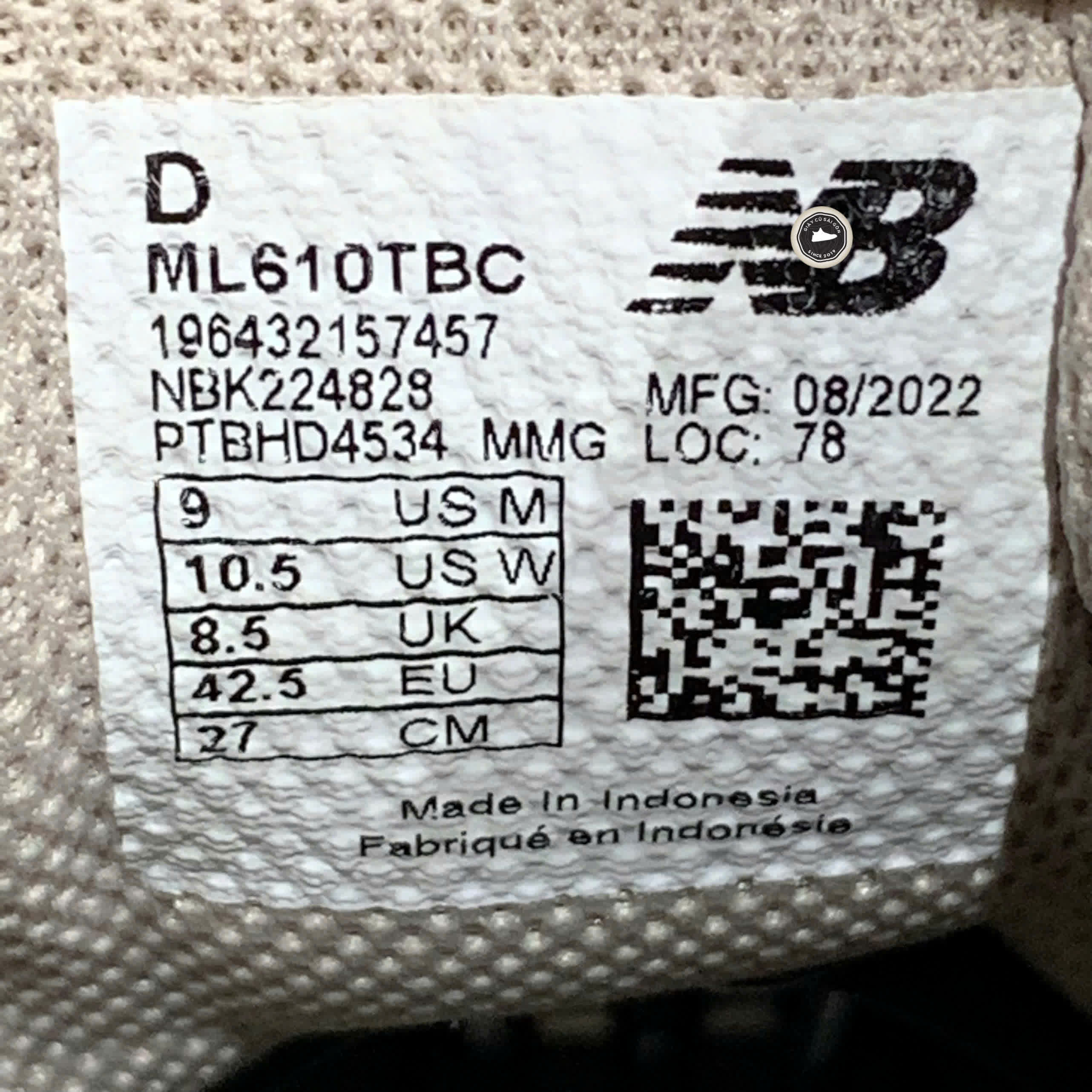 New Balance 610 'Timberwolf Moonbeam' ML610TBC SIZE 42.5 GIÀY 2HAND CHÍNH HÃNG PVN21024