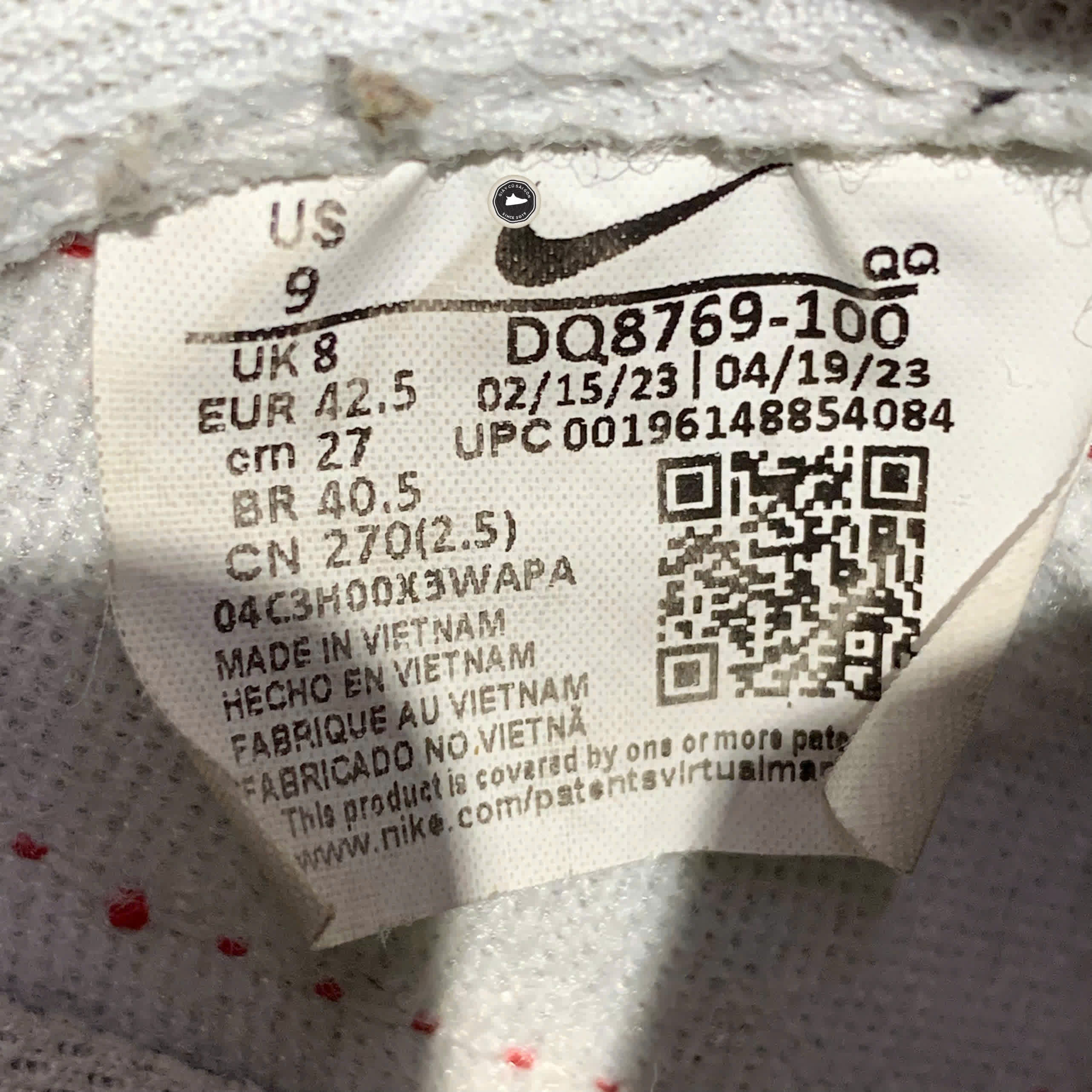 NIKE BLAZER LOW '77 JUMBO 'WHITE UNIVERSITY RED' DQ8769 100 SIZE 42.5 GIÀY 2HAND CHÍNH HÃNG PVN20429