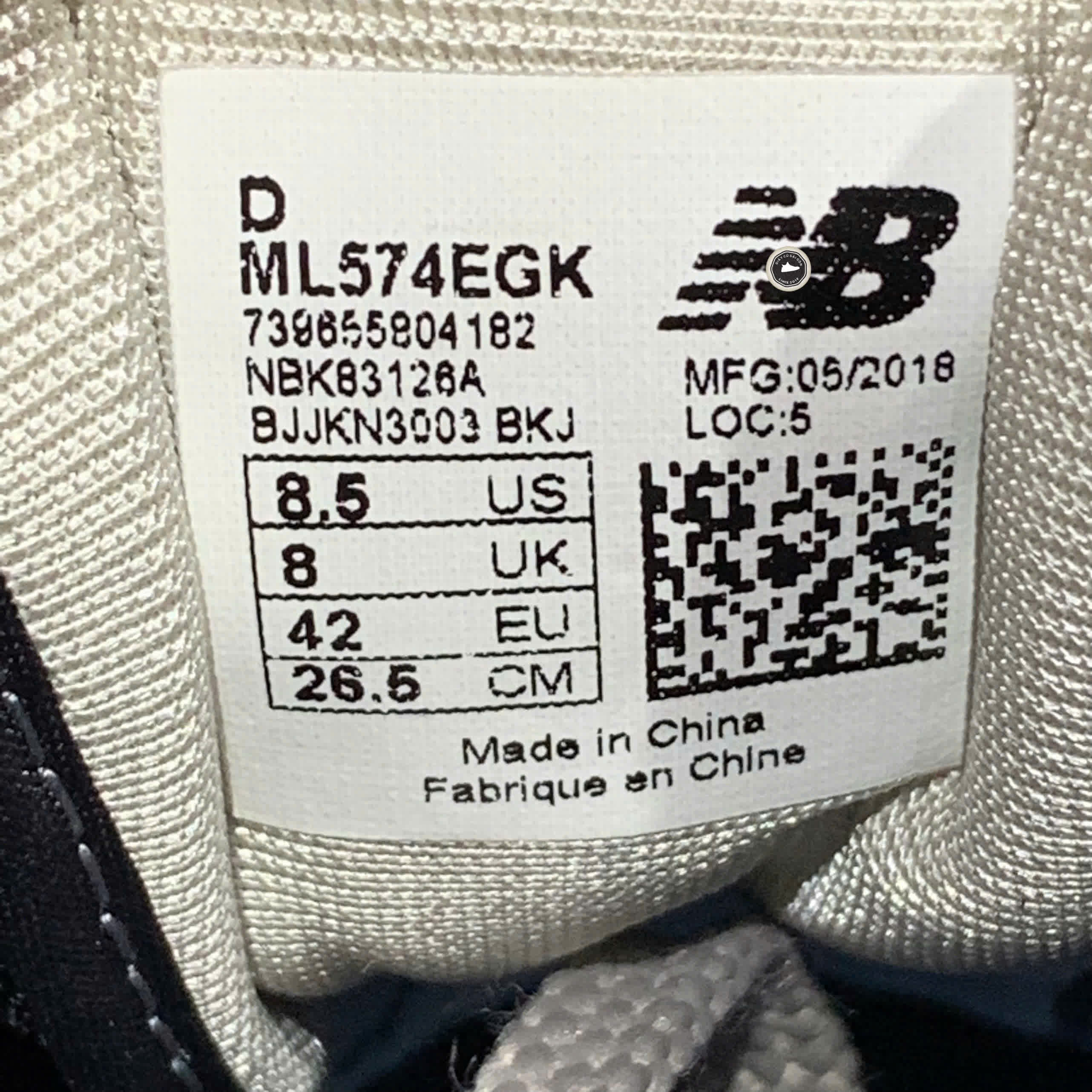 New Balance 574 Core Black ML574EGK SIZE 42 GIÀY 2HAND CHÍNH HÃNG PVN21032