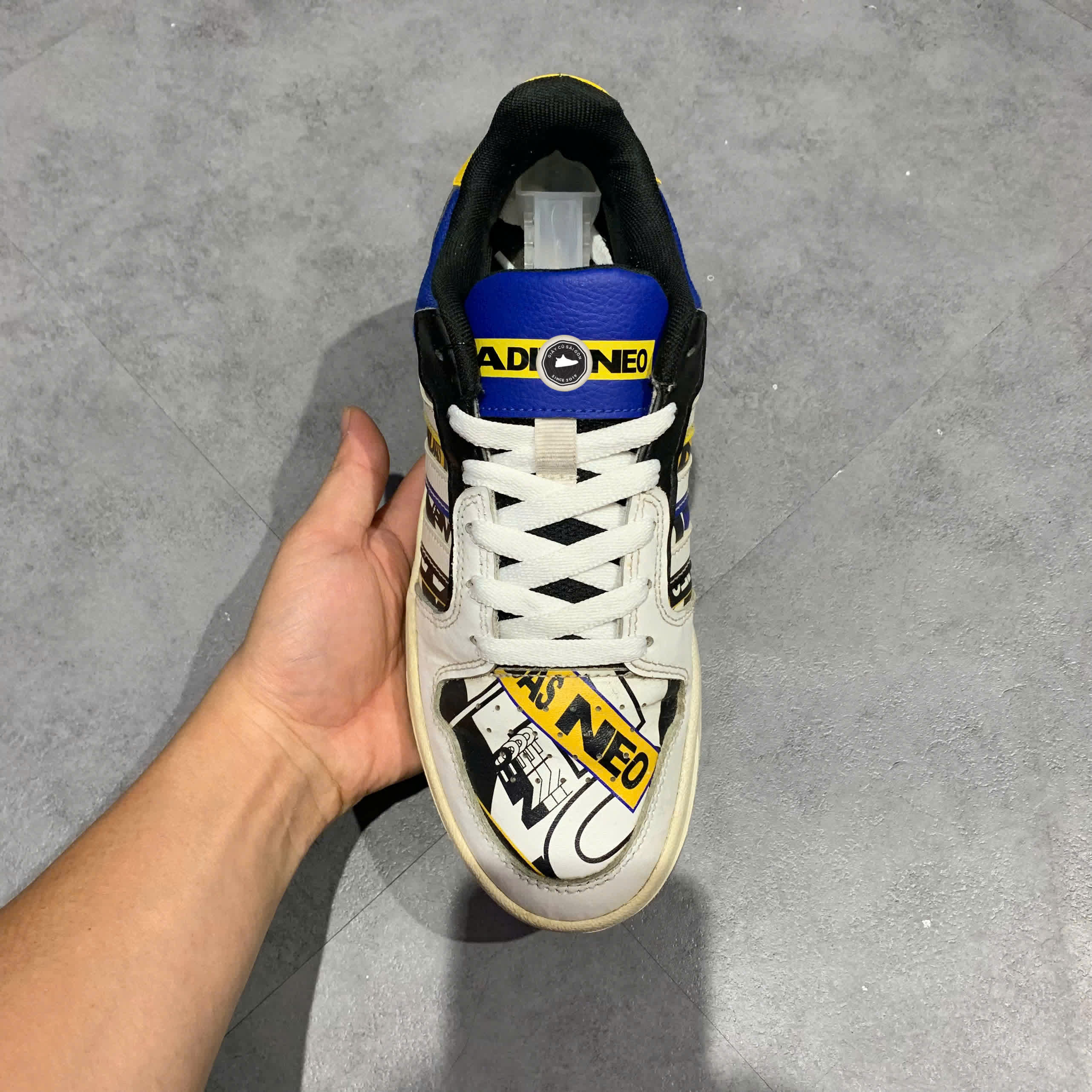 ADIDAS NEO ENTRAP 'WHITE YELLOW BLUE' GW7007 SIZE 39 1/3 GIÀY 2HAND CHÍNH HÃNG PVN20388