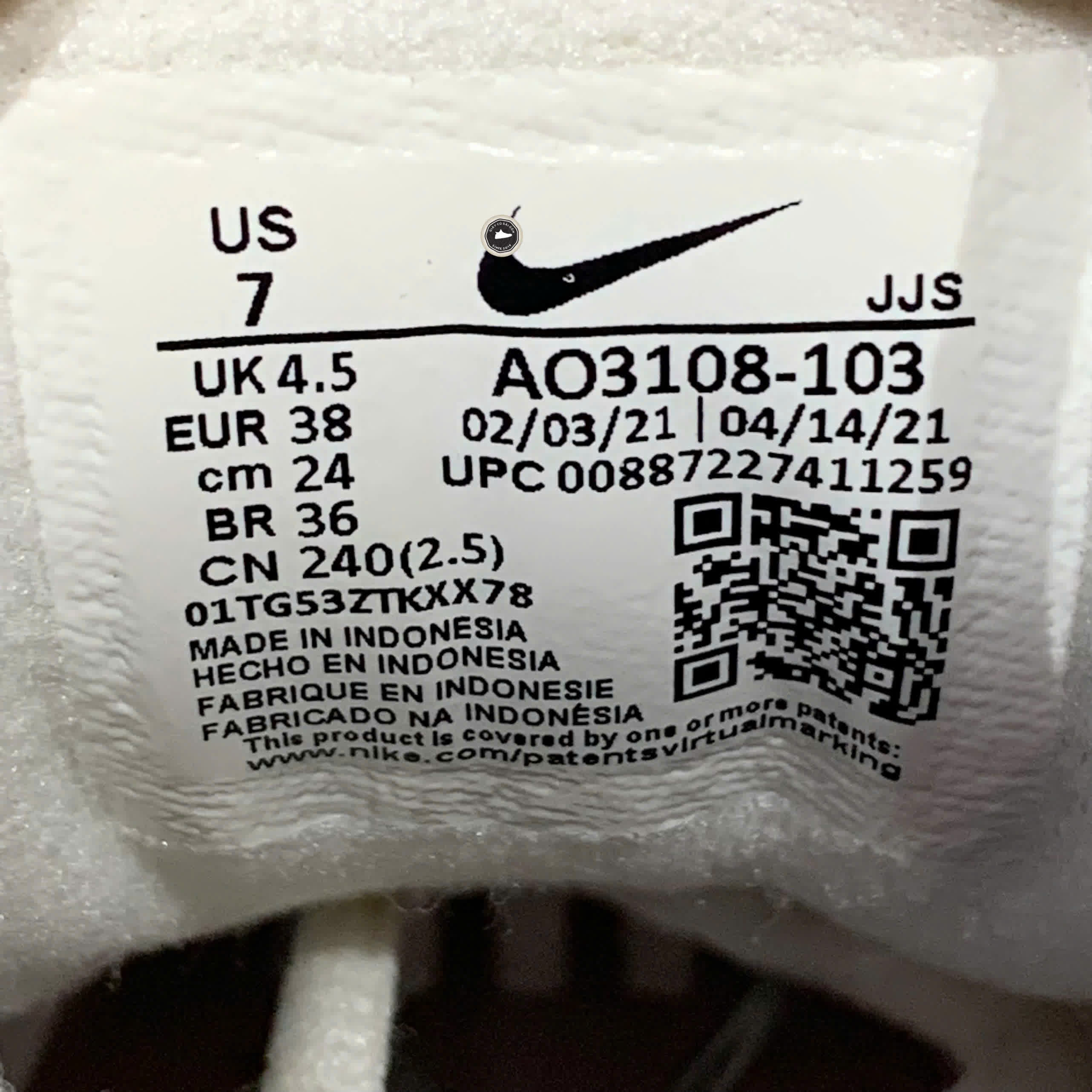 NIKE WMNS M2K TEKNO 'IRIDESCENT' AO3108 103 SIZE 38 GIÀY 2HAND CHÍNH HÃNG PVN20856