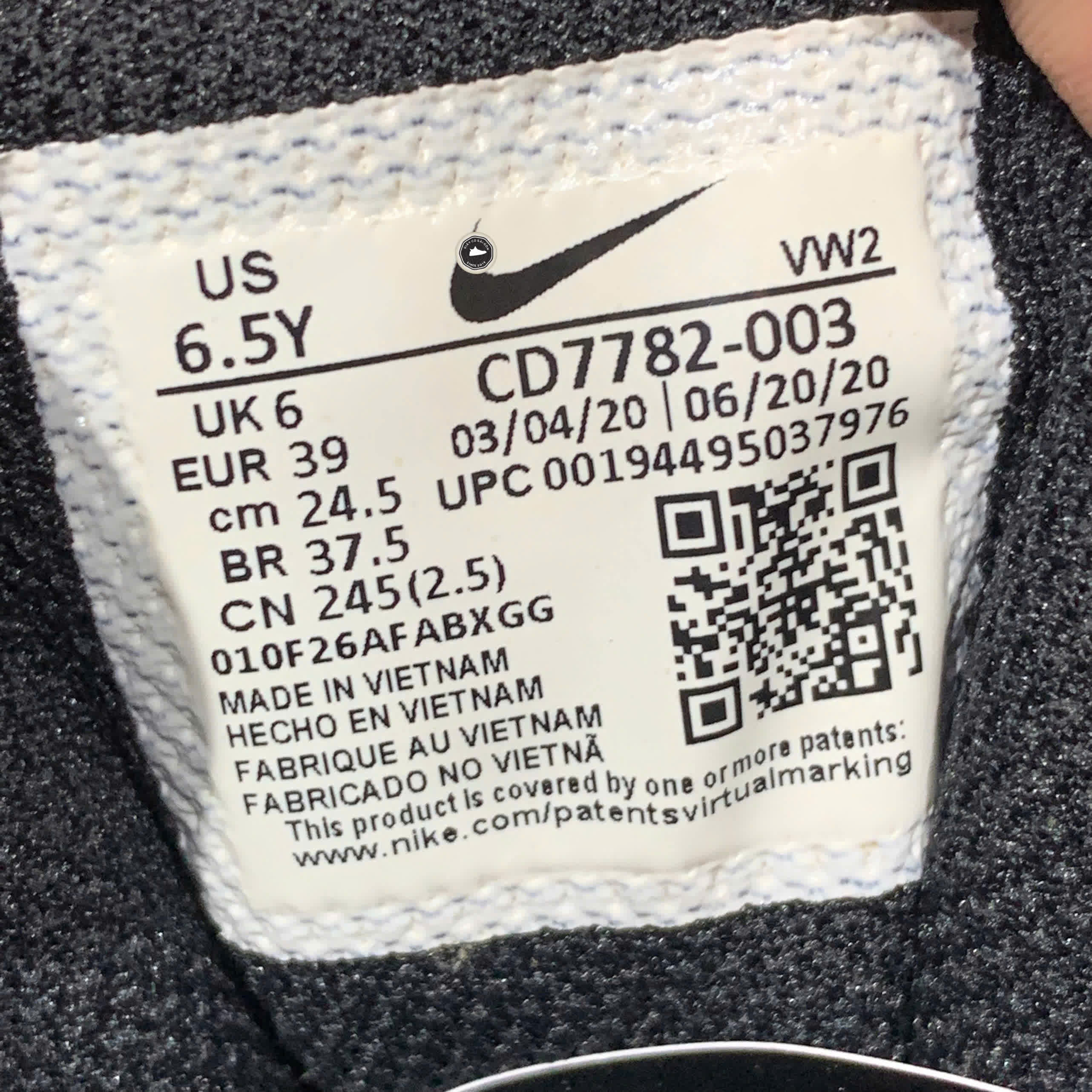 NIKE COURT BOROUGH MID 2 BLACK UNIVERSITY RED GS CD7782 003 SIZE 39 GIÀY 2HAND CHÍNH HÃNG PVN20572