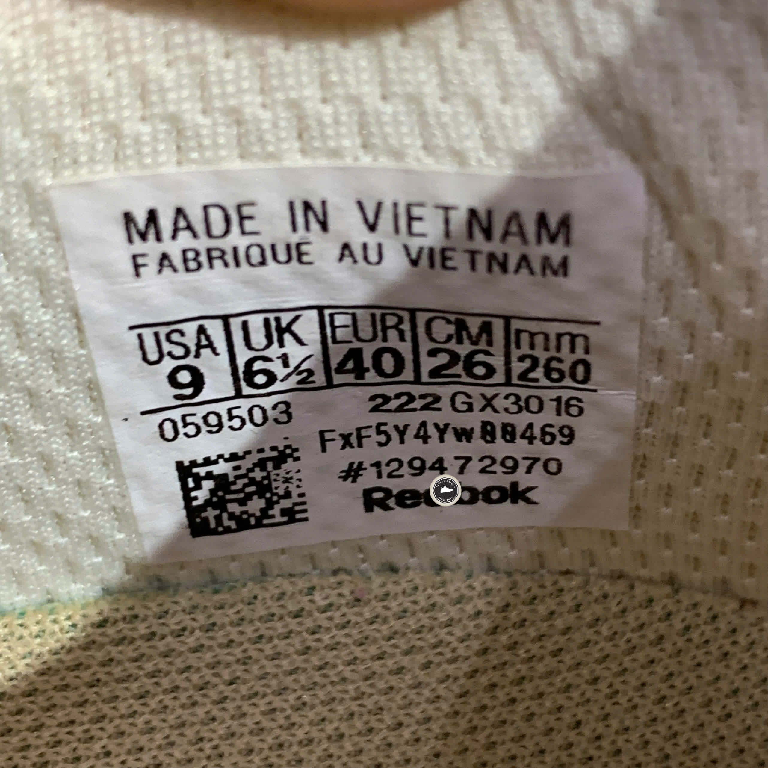 REEBOK CLASSIC LEATHER 059503 SIZE 40 GIÀY 2HAND CHÍNH HÃNG PVN20385