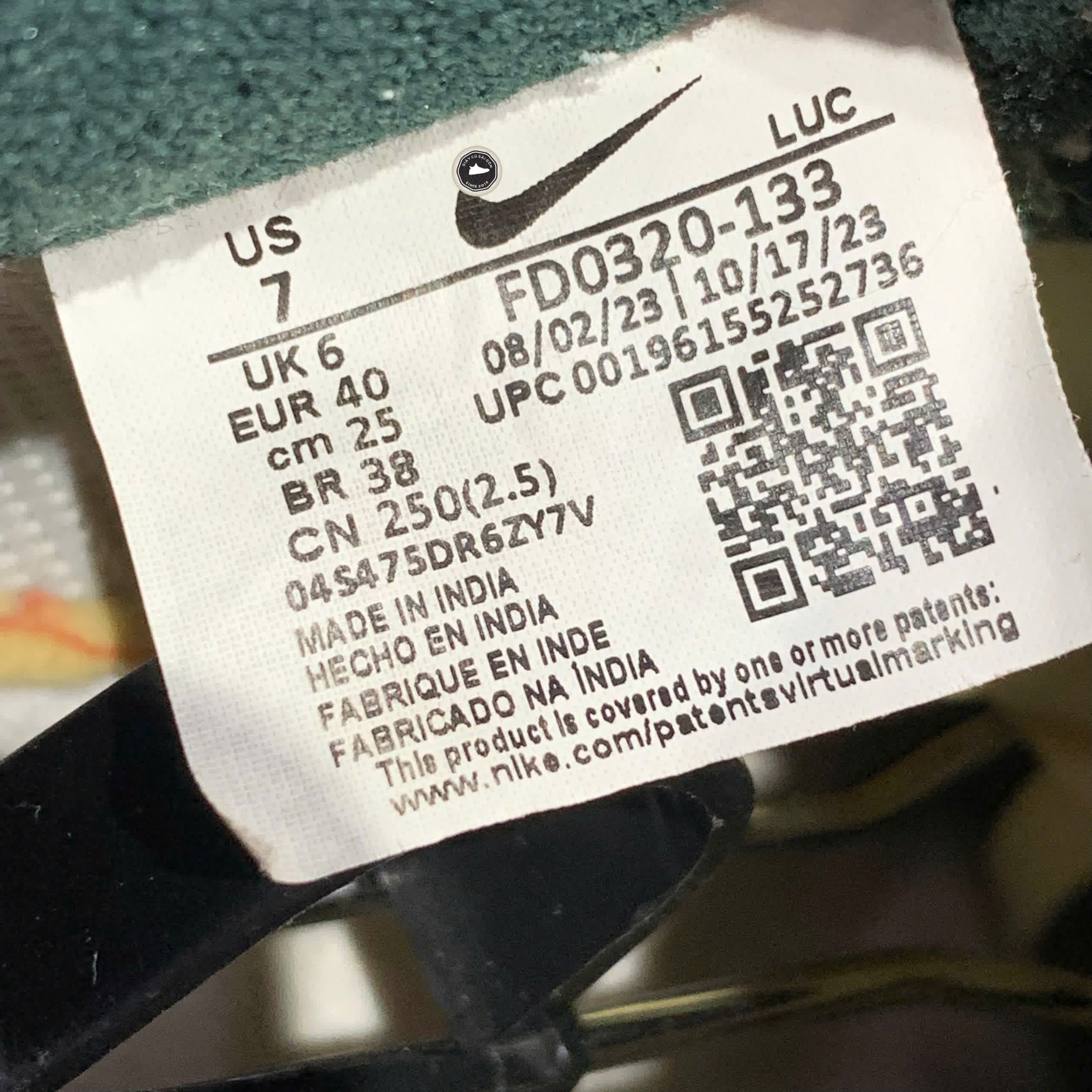 NIKE COURT VISION LOW 'SAIL PRO GREEN OPTI YELLOW' FD0320 133 SIZE 40 GIÀY 2HAND CHÍNH HÃNG PVN20472