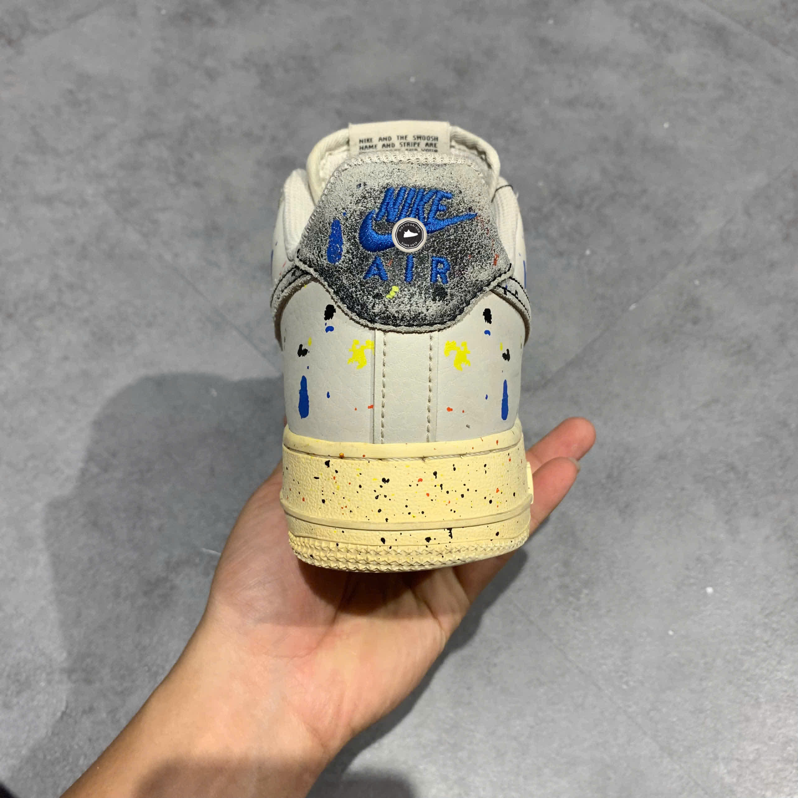 NIKE AIR FORCE 1 LOW '07 PAINT SPLATTER CZ0339 001 SIZE 40.5 GIÀY 2HAND CHÍNH HÃNG PVN19273