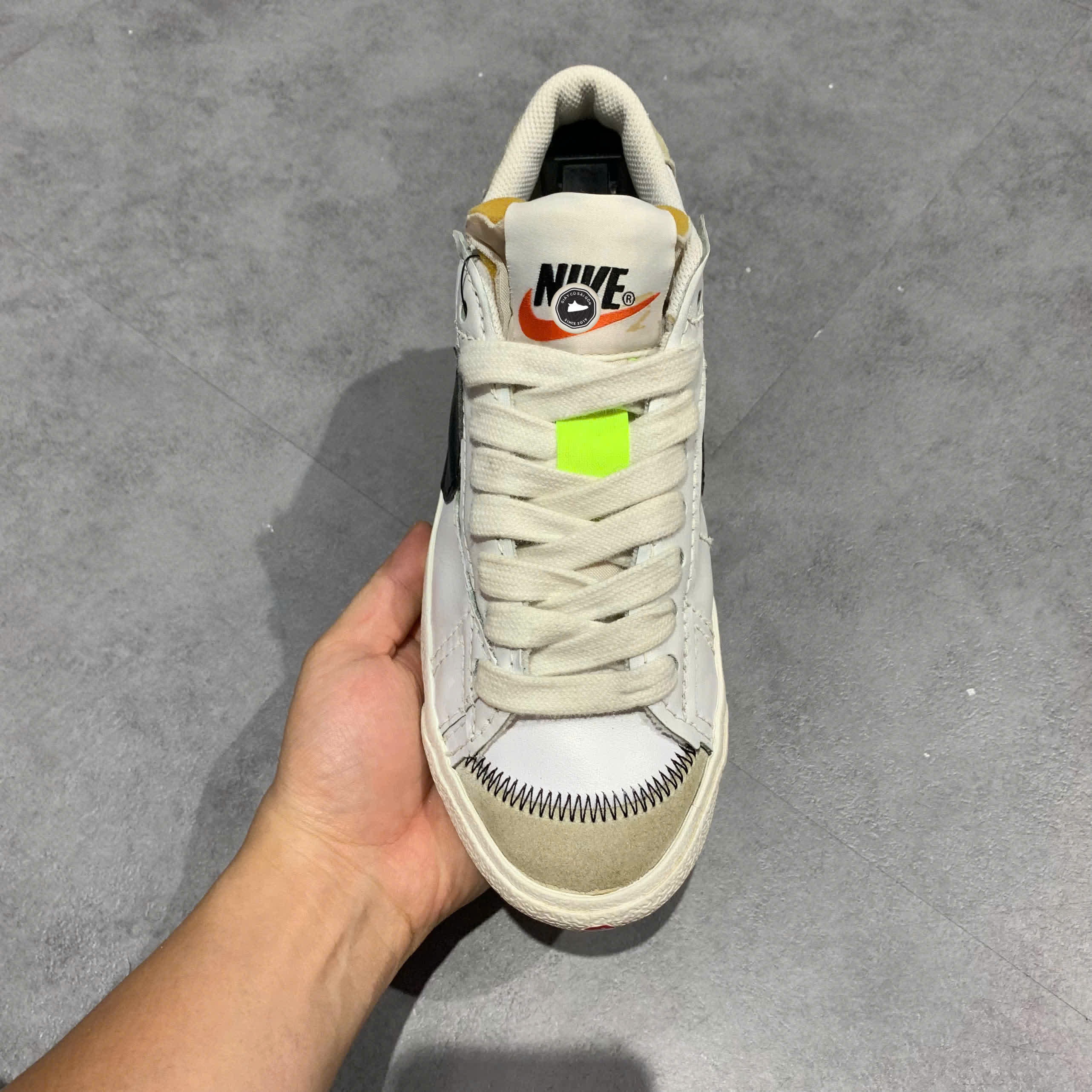 NIKE BLAZER LOW '77 JUMBO 'WHITE BLACK' DN2158-101 SIZE 40 GIÀY 2HAND CHÍNH HÃNG PVN20569