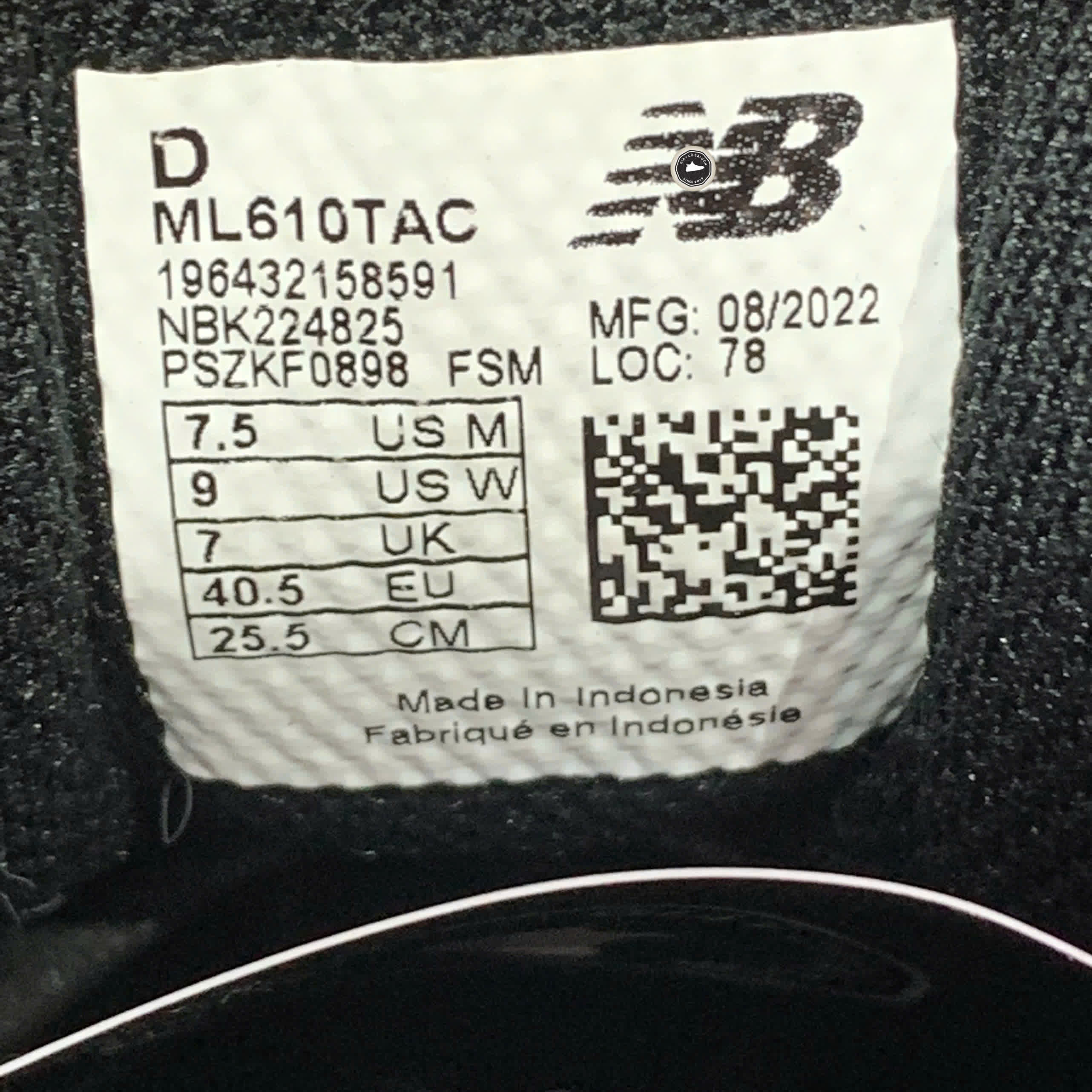 NEW BALANCE 610T ALUMINUM BLACK ML610TAC SIZE 40.5 GIÀY 2HAND CHÍNH HÃNG 21046