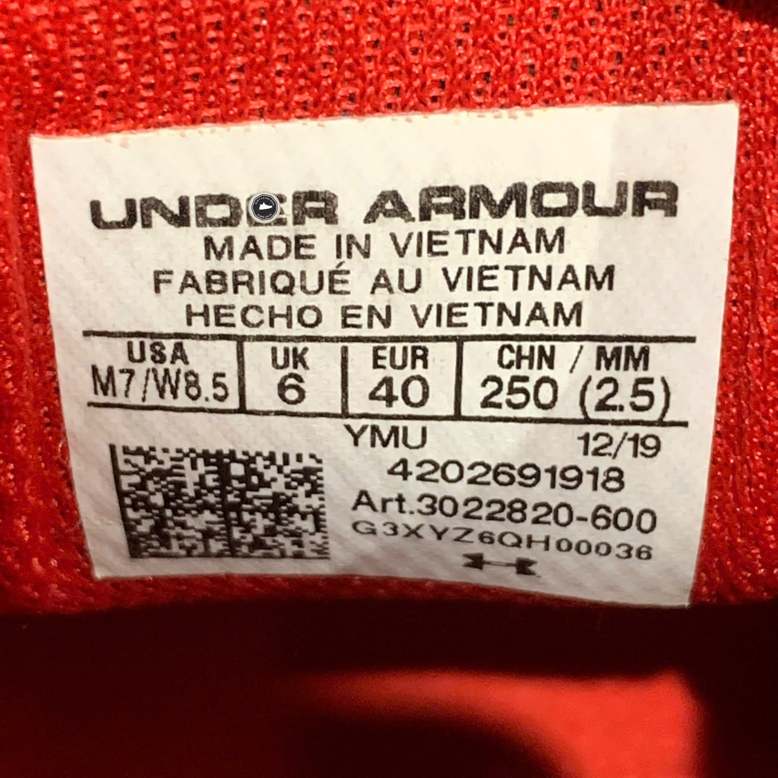 Under Armour Hovr Summit CNY 3022820 600 SIZE 40 GIÀY 2HAND CHÍNH HÃNG PVN20509