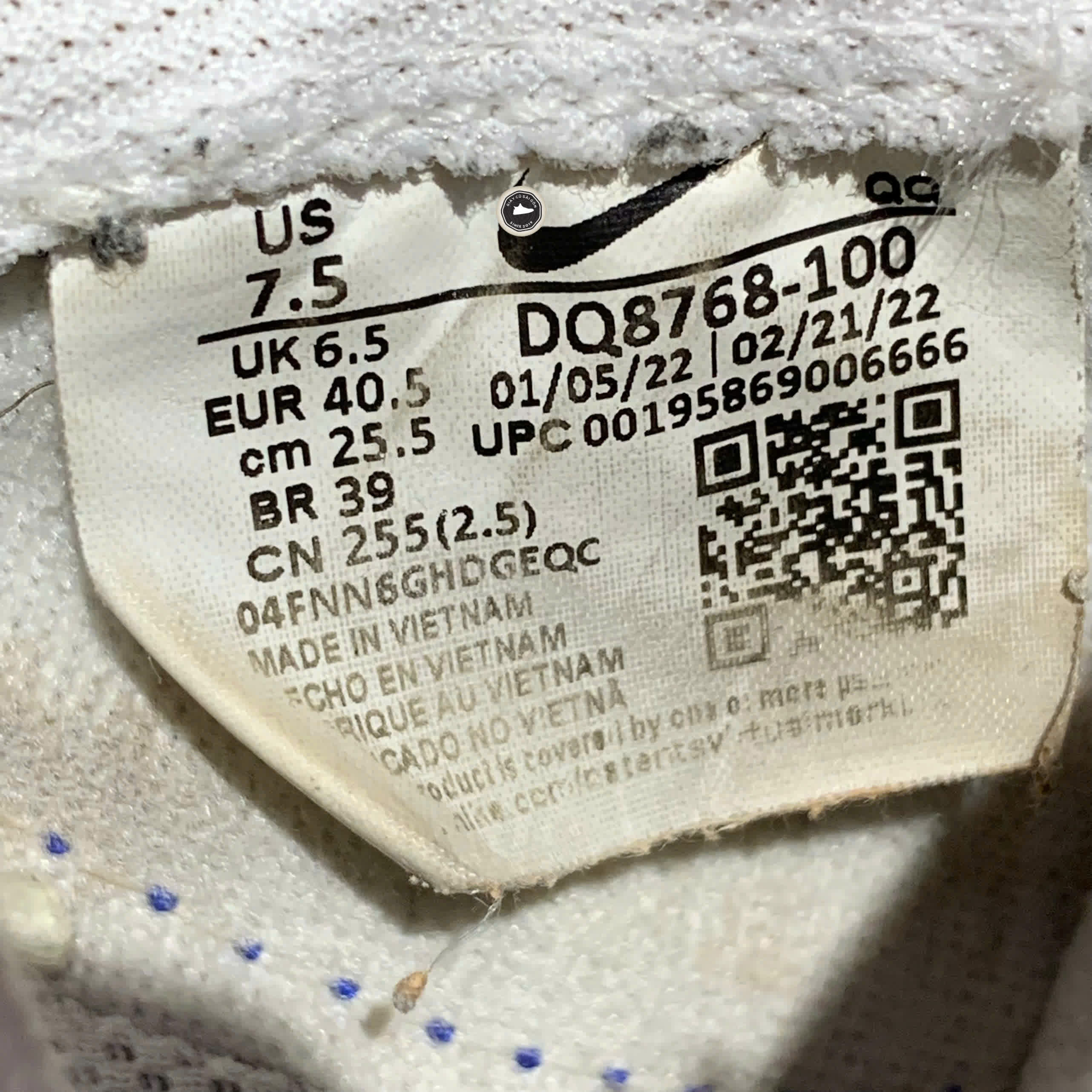 NIKE BLAZER LOW '77 JUMBO 'WHITE OLD ROYAL' DQ8768 100 SIZE 40.5 GIÀY 2HAND CHÍNH HÃNG PVN20517