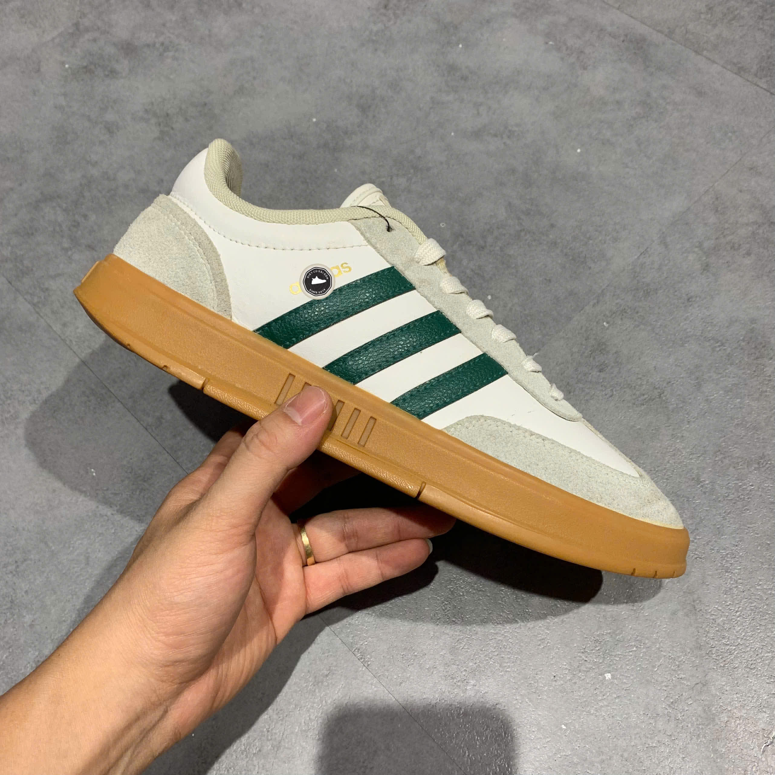 ADIDAS GRADAS 'WHITE SUB GREEN GUM' FW7208 SIZE 40 2/3 GIÀY 2HAND CHÍNH HÃNG PVN20530