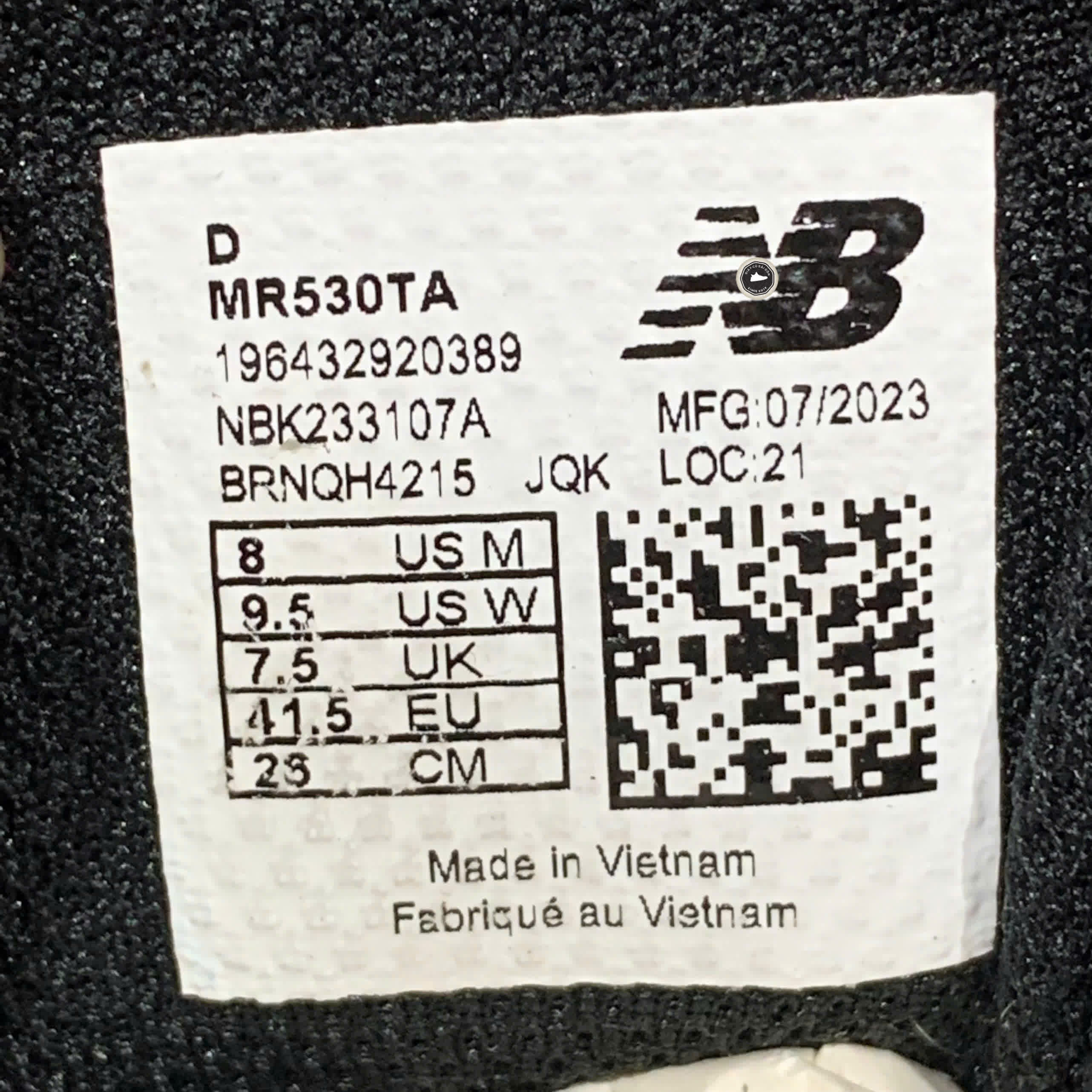 NEW BALANCE 530 WHITE SILVER METALLIC MR530TA SIZE 41.5 GIÀY 2HAND CHÍNH HÃNG 21029