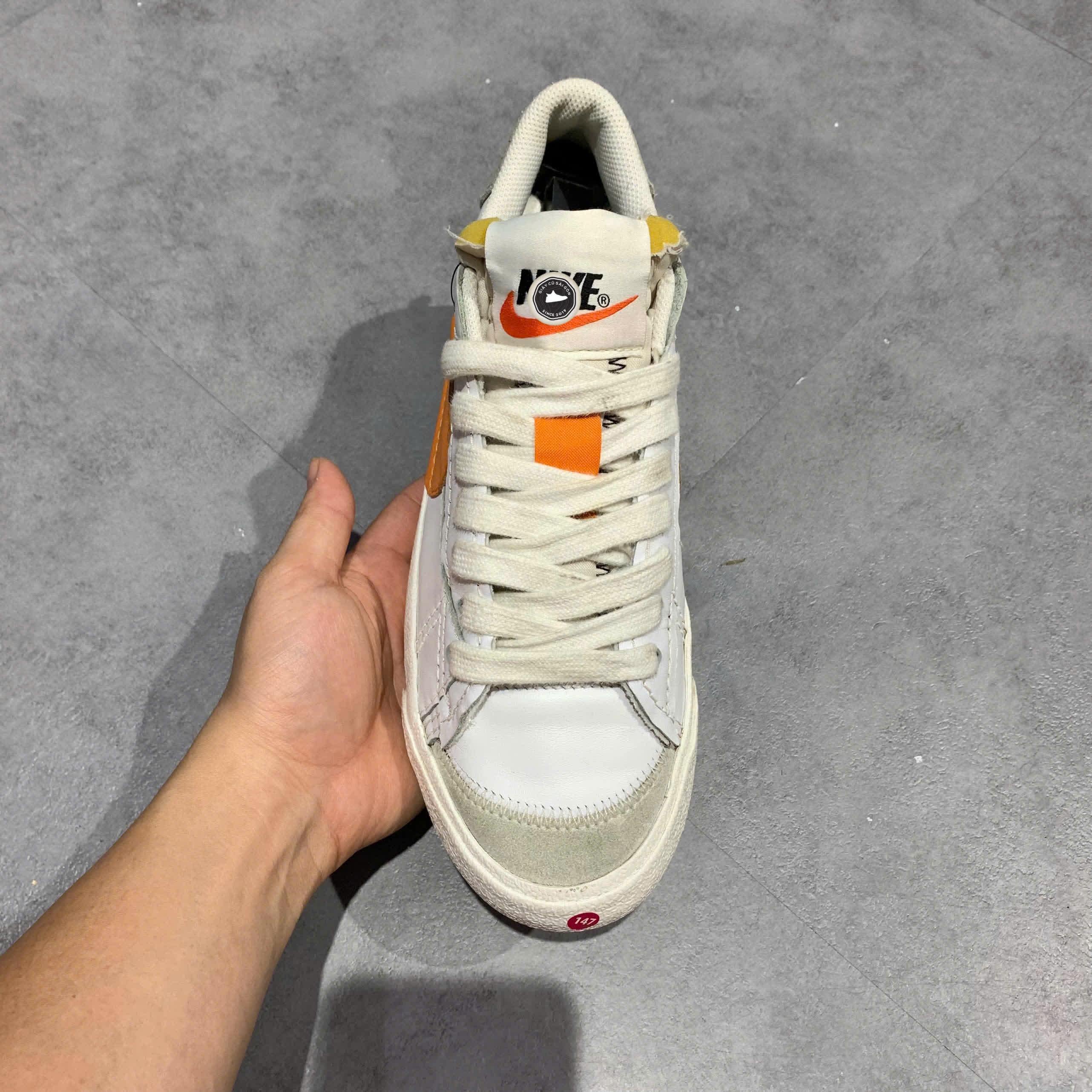 Nike Blazer Low '77 Jumbo 'White Alpha Orange' DN2158-100 SIZE 41 GIÀY 2HAND CHÍNH HÃNG PVN20529