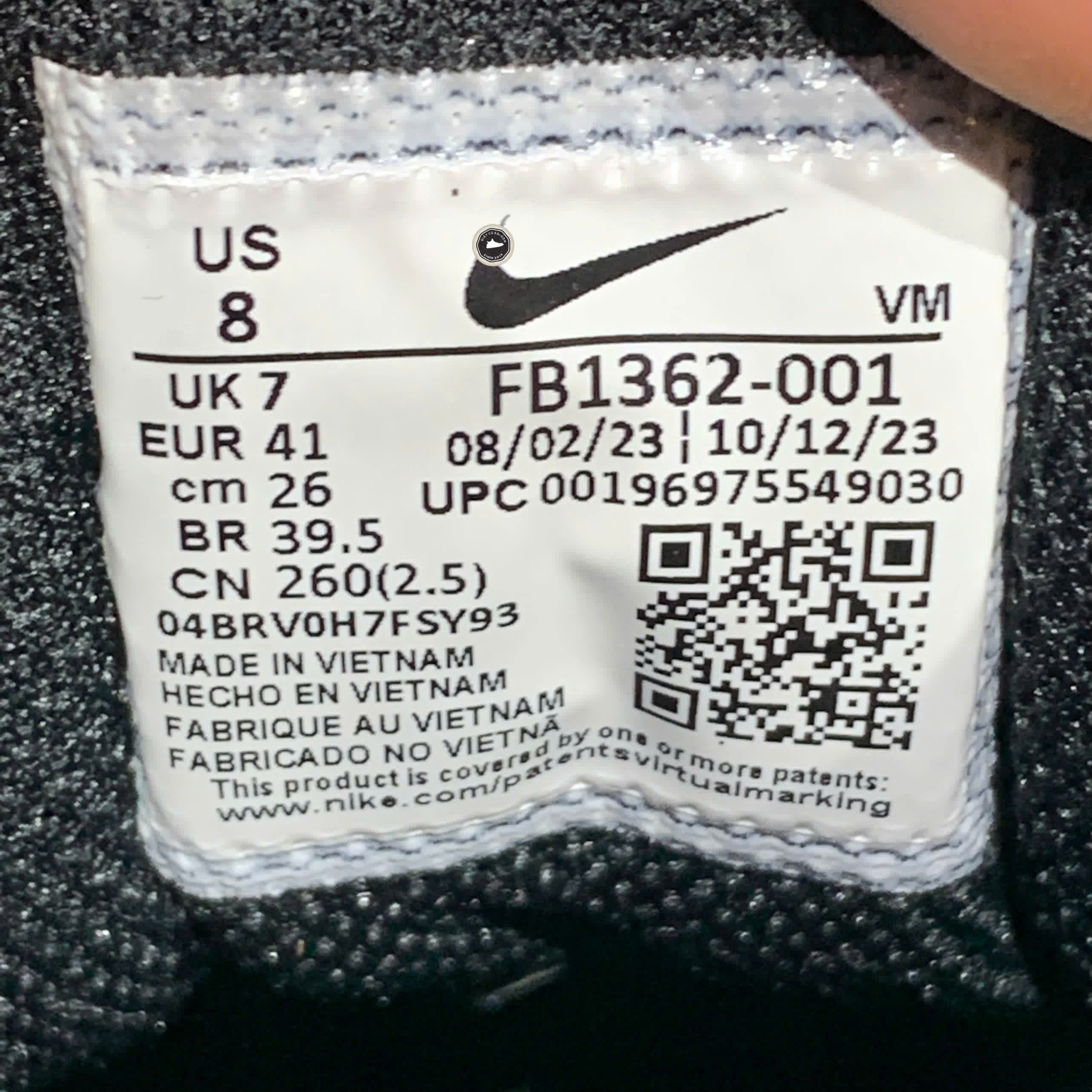 Nike Full Force Low Black White FB1362 001 SIZE 41 GIÀY 2HAND CHÍNH HÃNG PVN20401