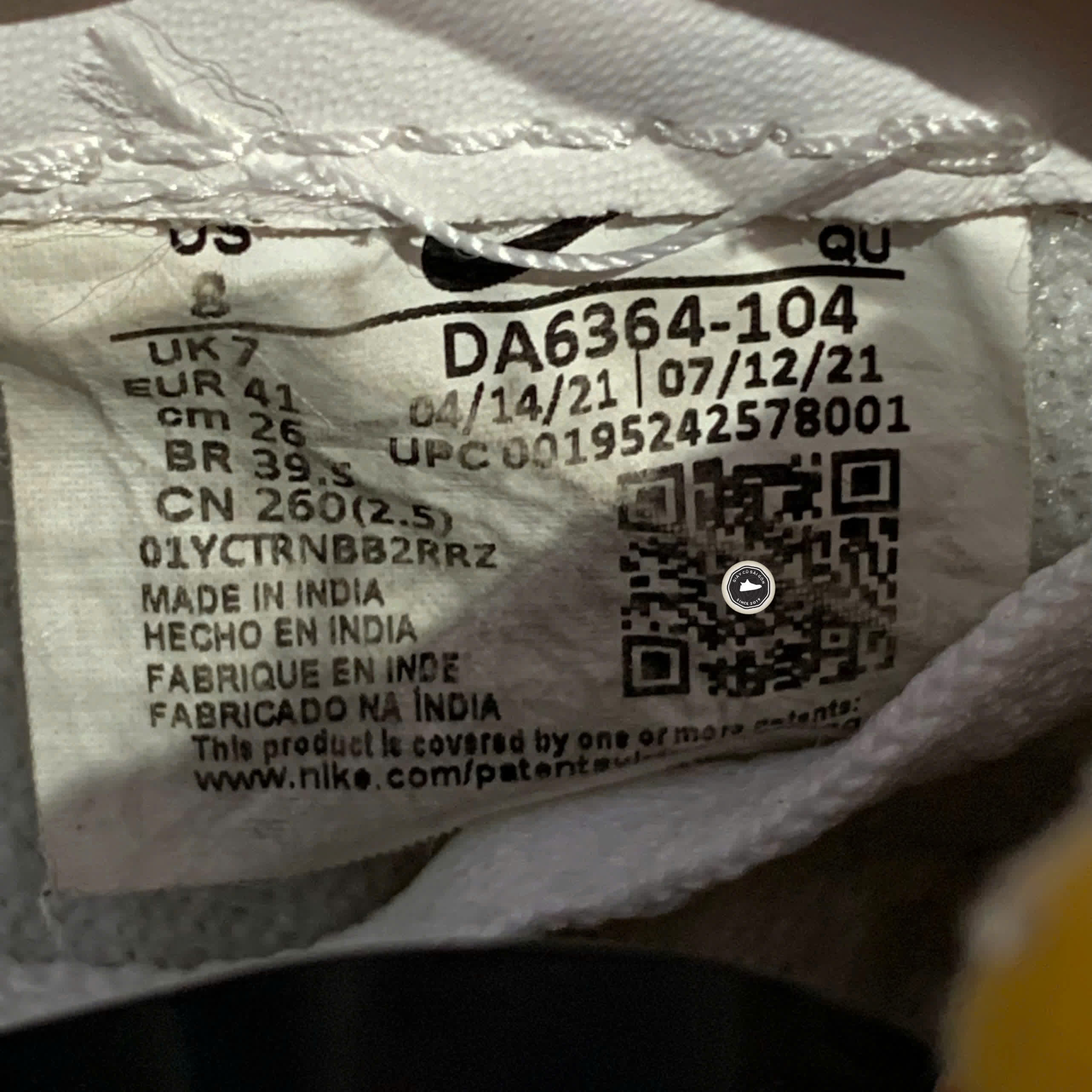 NIKE BLAZER LOW '77 VINTAGE 'WHITE TEAM ORANGE' DA6364 104 SIZE 41 GIÀY 2HAND CHÍNH HÃNG PVN20391