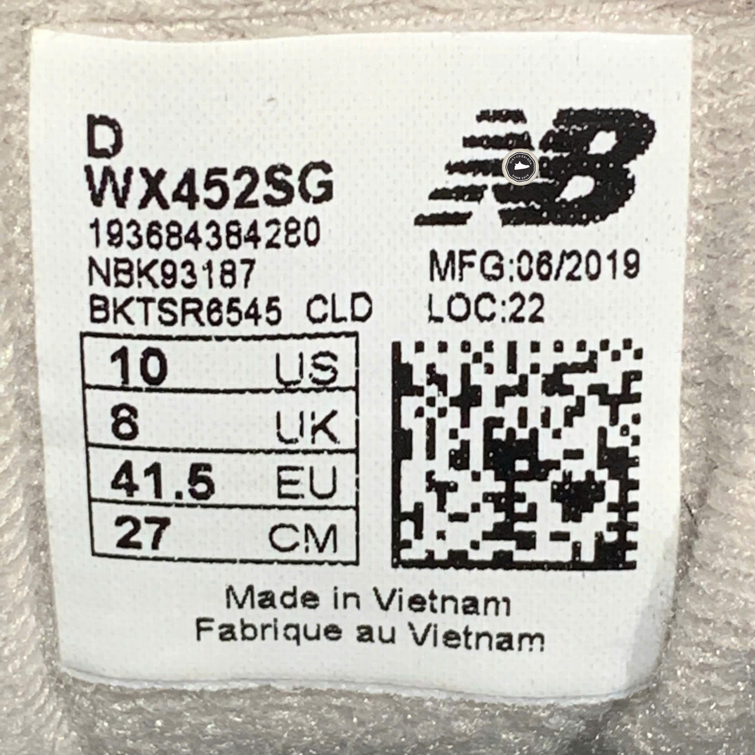 New Balance WMNS 452 'White Light Cliff Grey' D WX452SG SIZE 41.5 GIÀY 2HAND CHÍNH HÃNG 20421