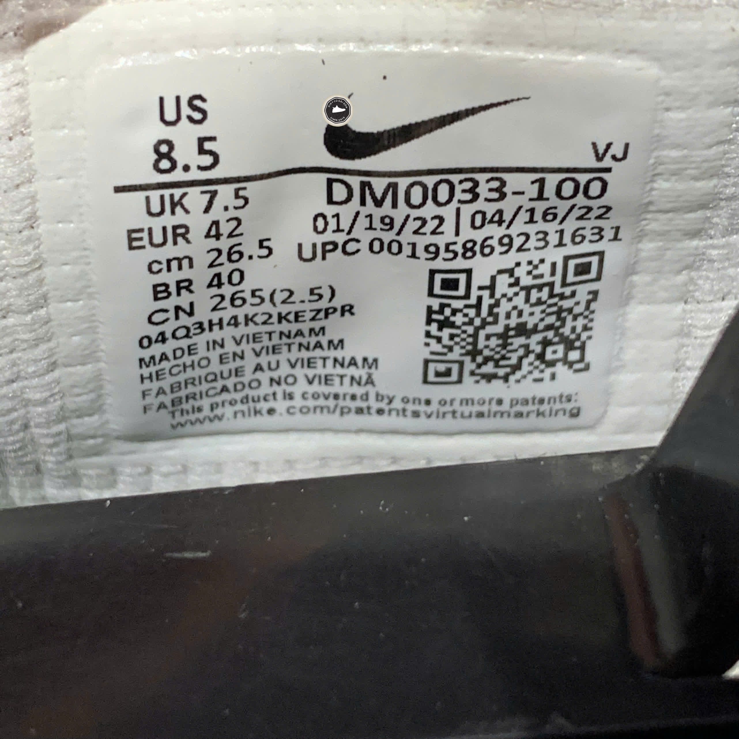 NIKE AIR MAX TERRASCAPE 90 WHITE LIGHT IRON ORE DM0033 100 SIZE 42 GIÀY 2HAND CHÍNH HÃNG PVN21227