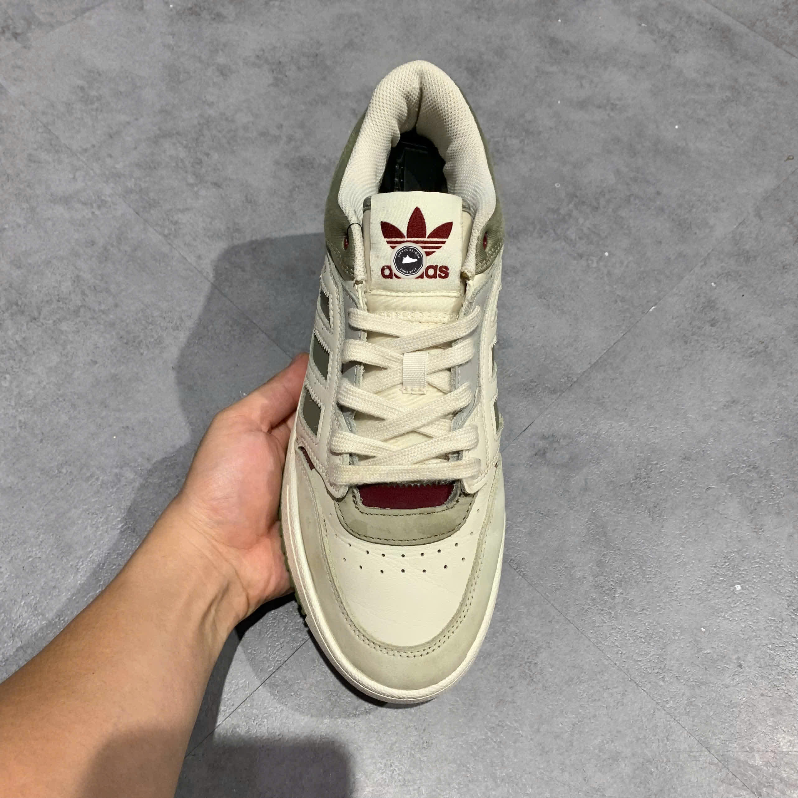 ADIDAS ORIGINALS DROP STEP 'WHITE DARK GREEN' GW9734 SIZE 42 GIÀY 2HAND CHÍNH HÃNG PVN21180